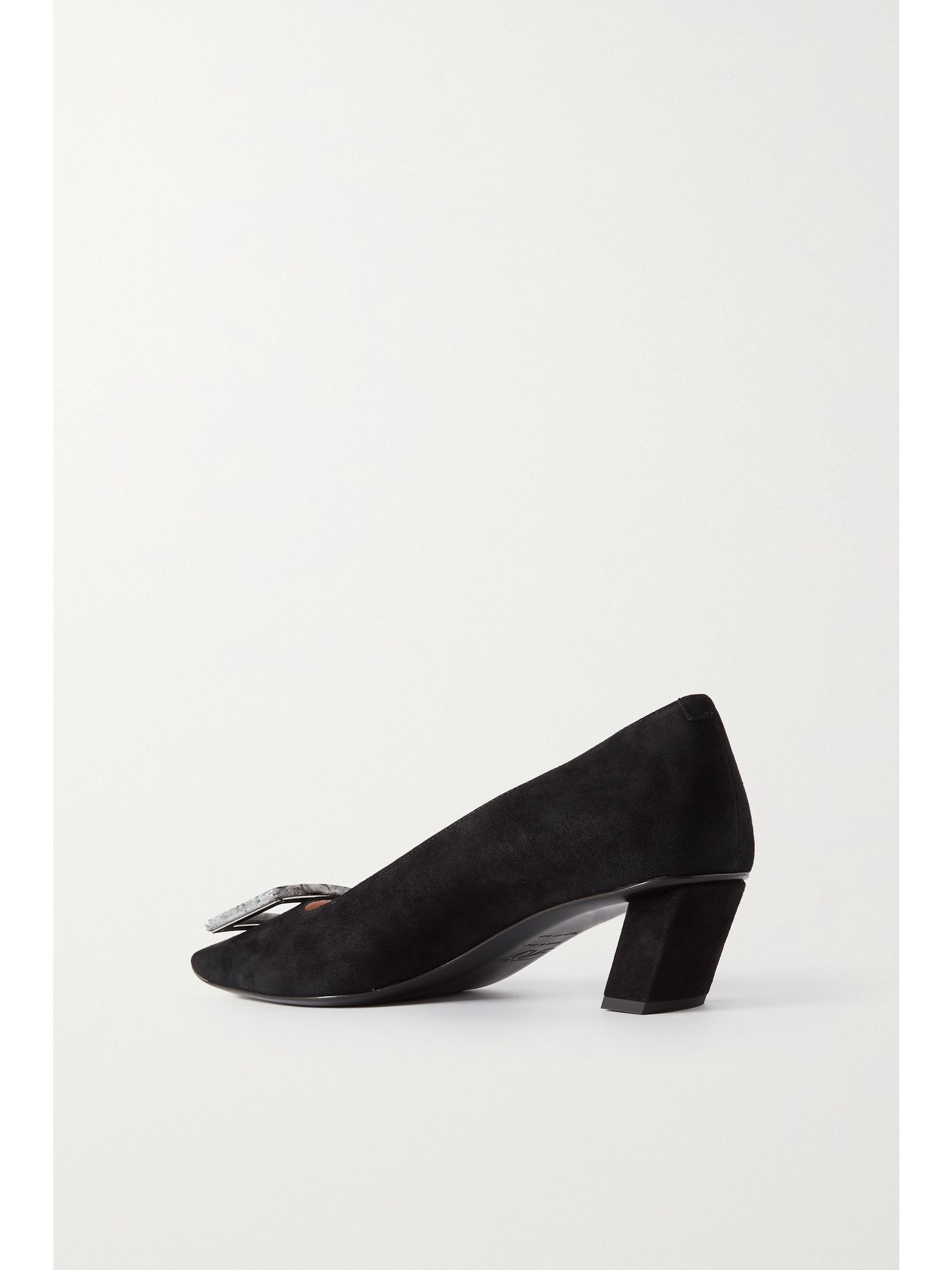 Belle Vivier 45 embellished suede pumps Black - 3
