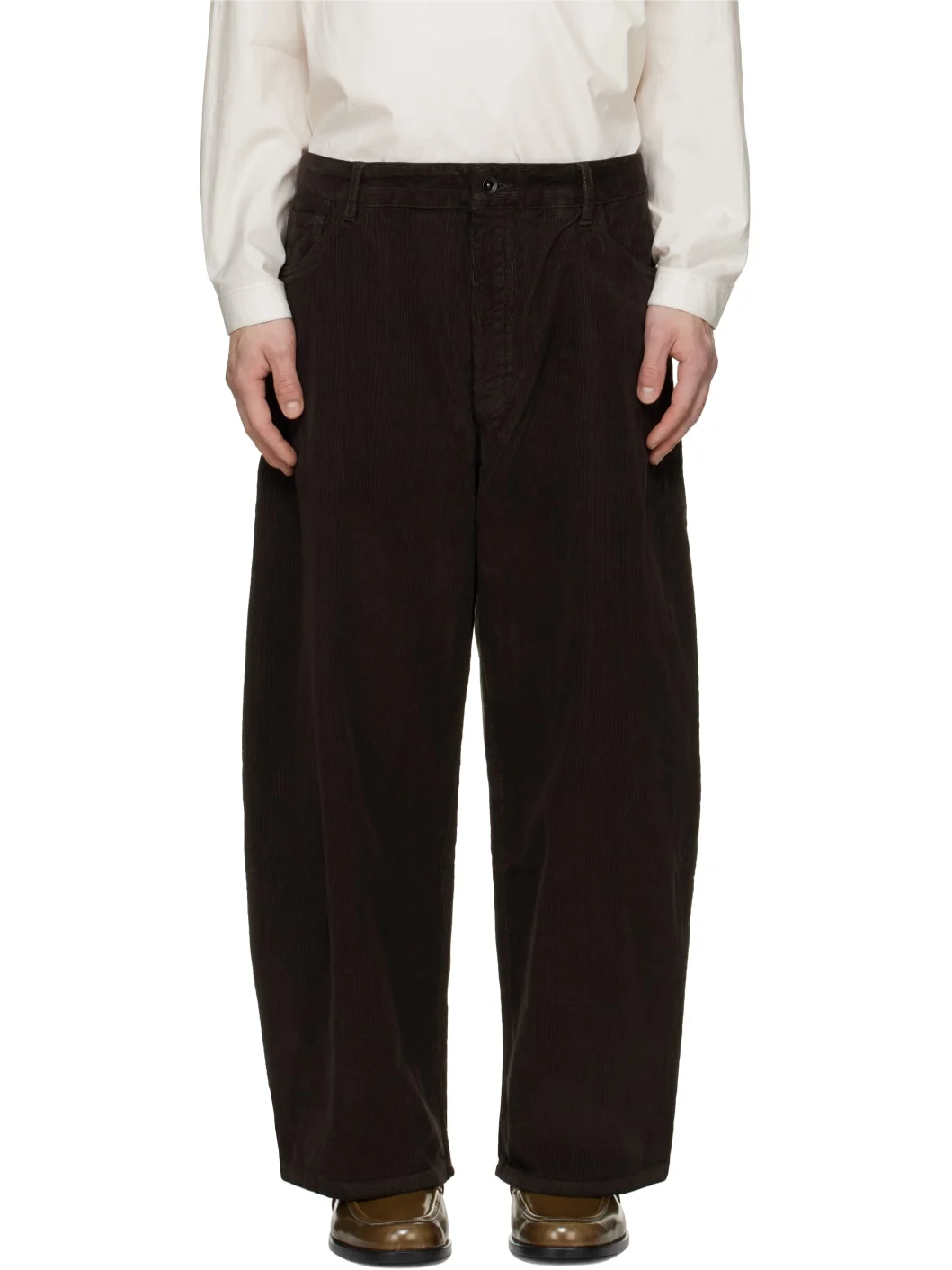 Brown Corduroy Wide Leg Trousers - 1