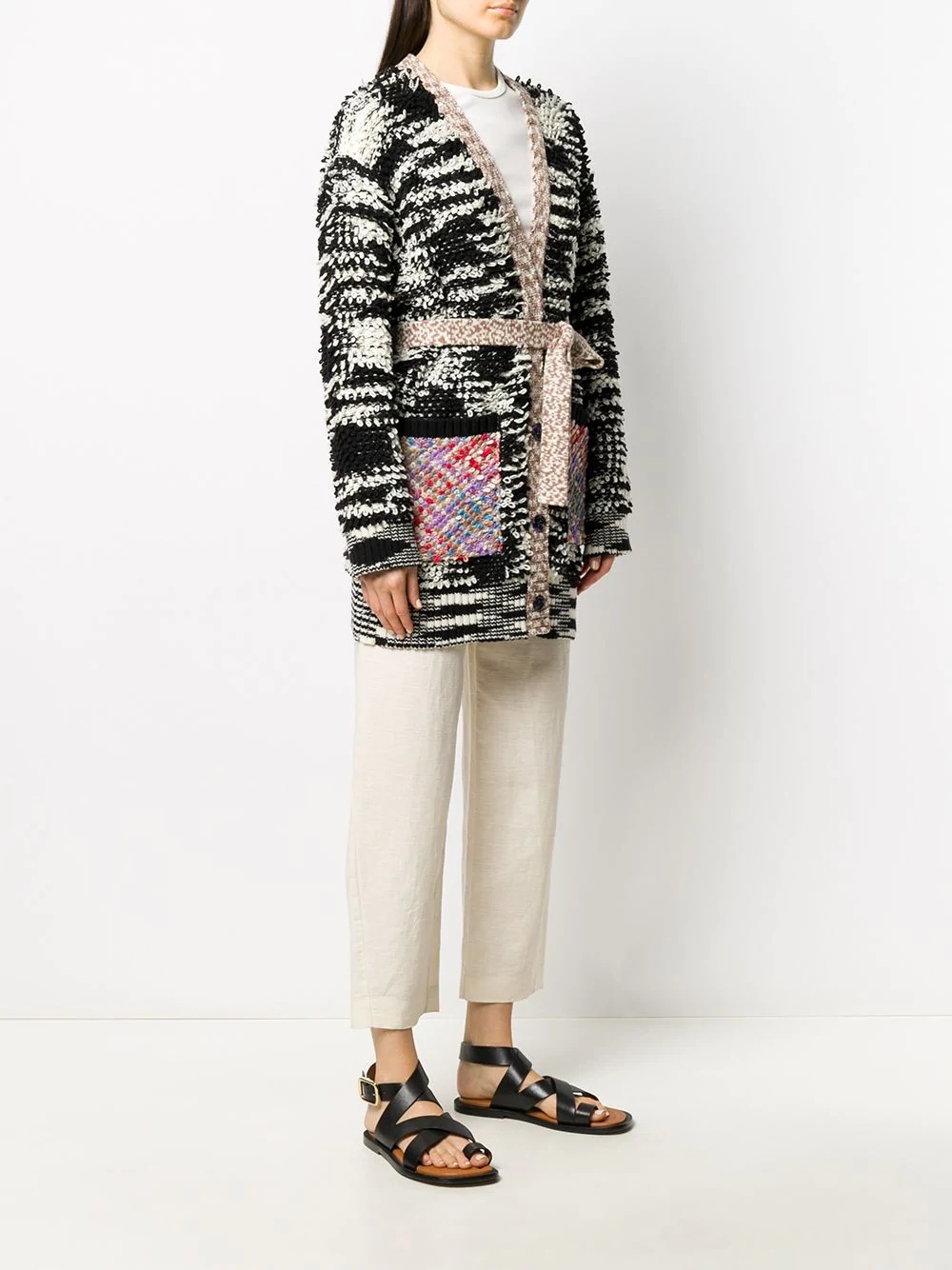 graphic print cardigan - 3