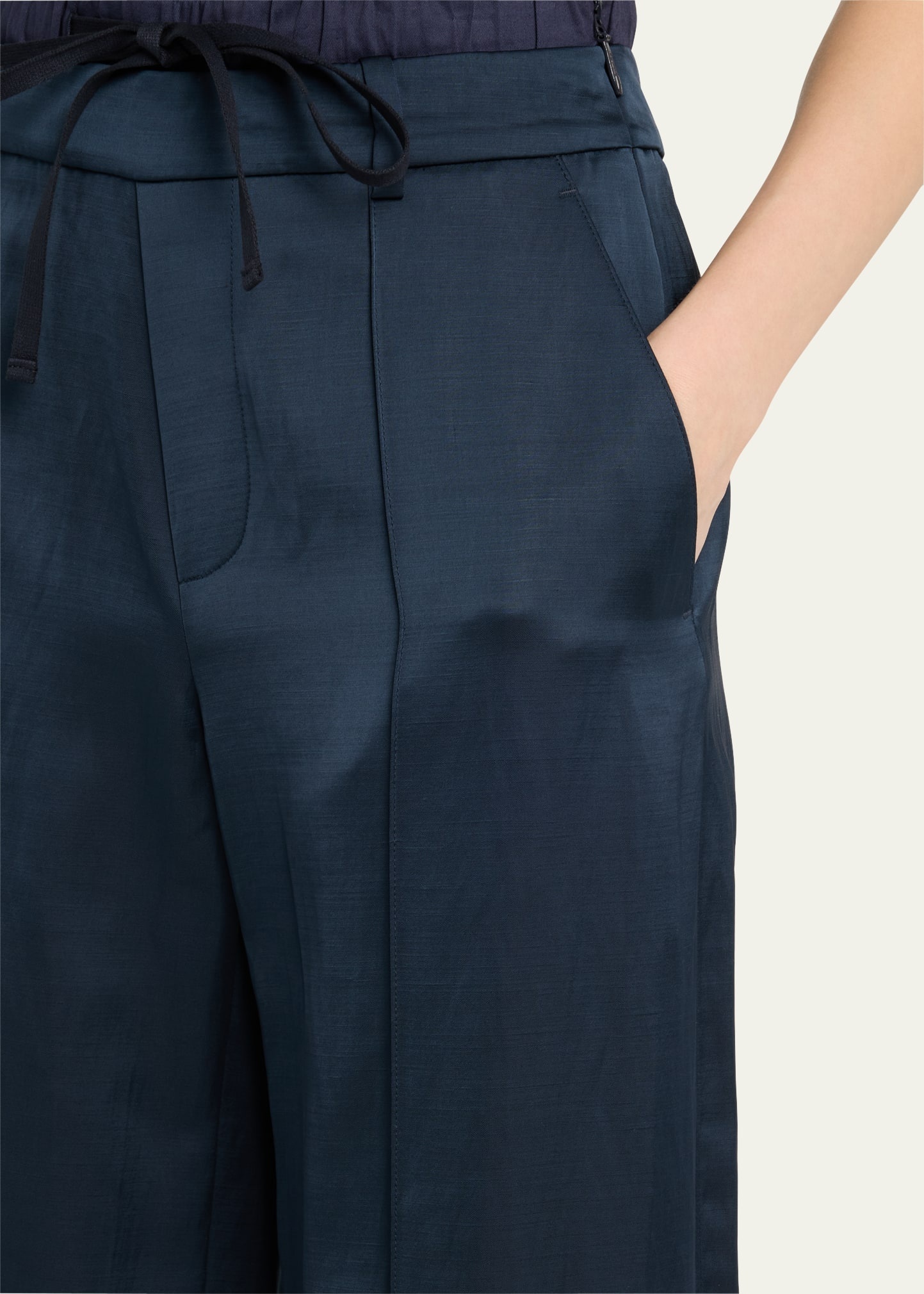 Mid-Rise Double Waistband Pants - 5