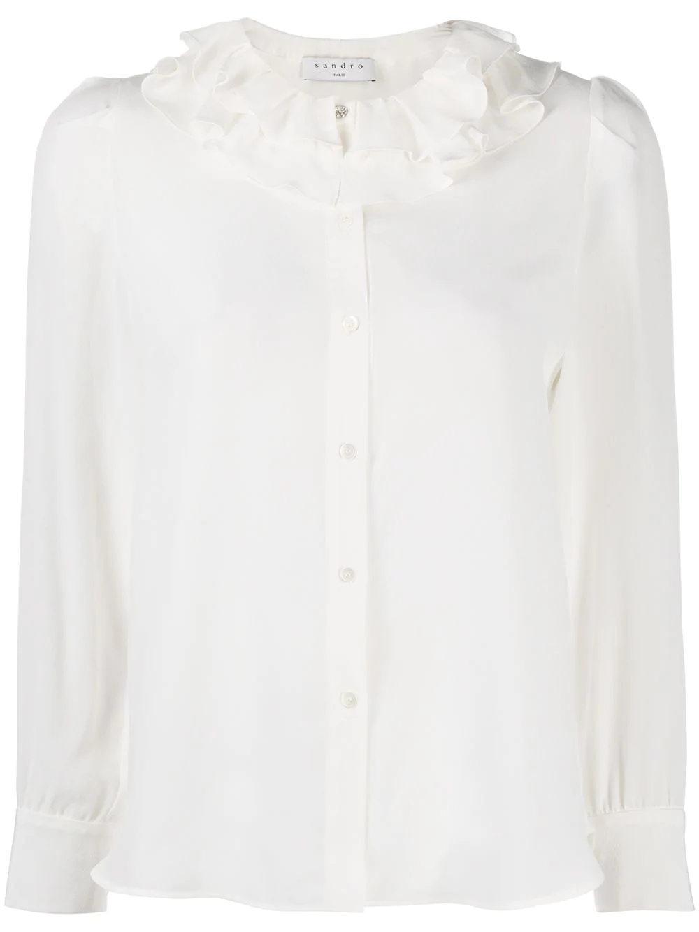 ruffled-collar silk blouse - 1