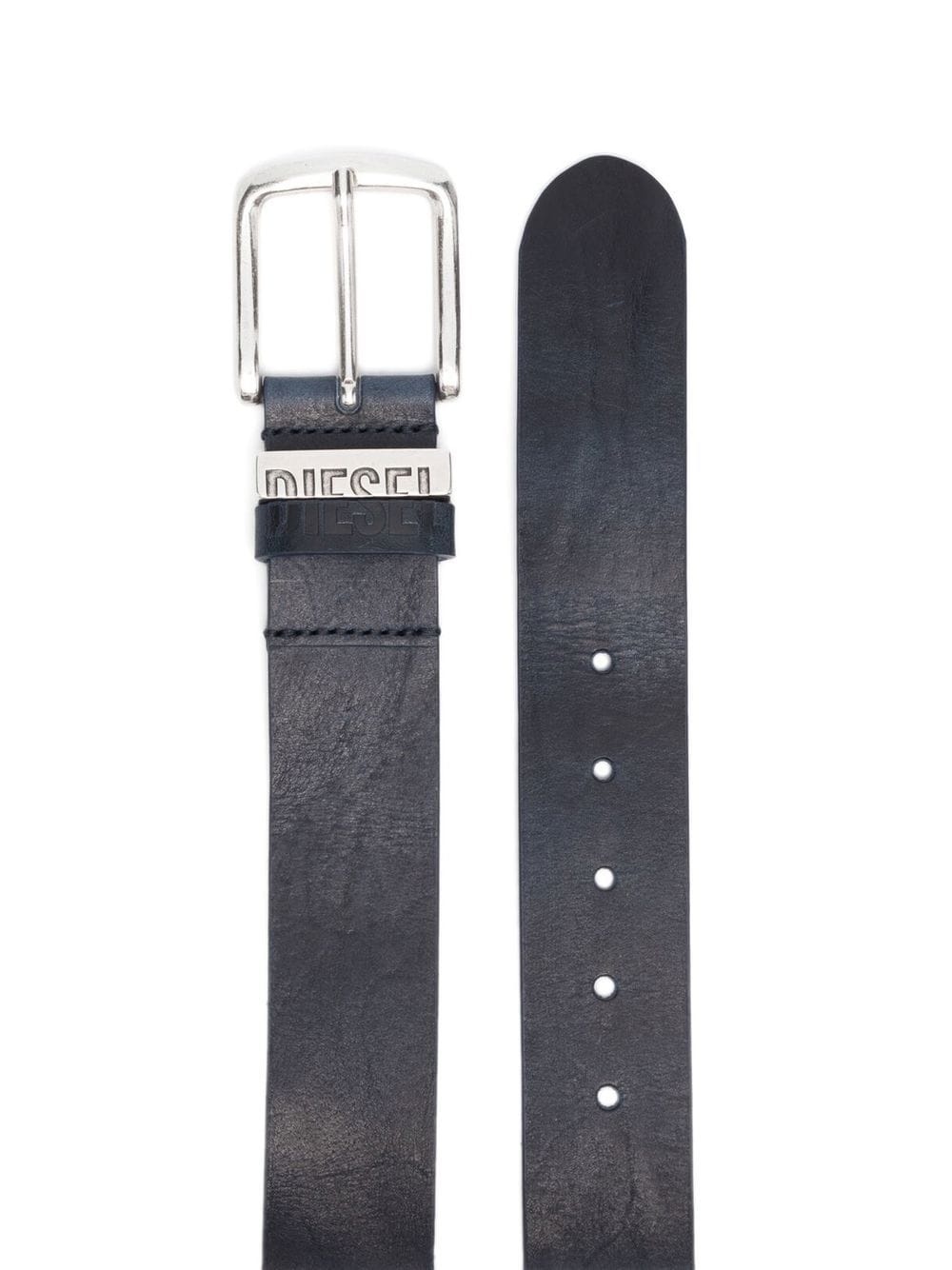 logo-loop leather buckle belt - 2