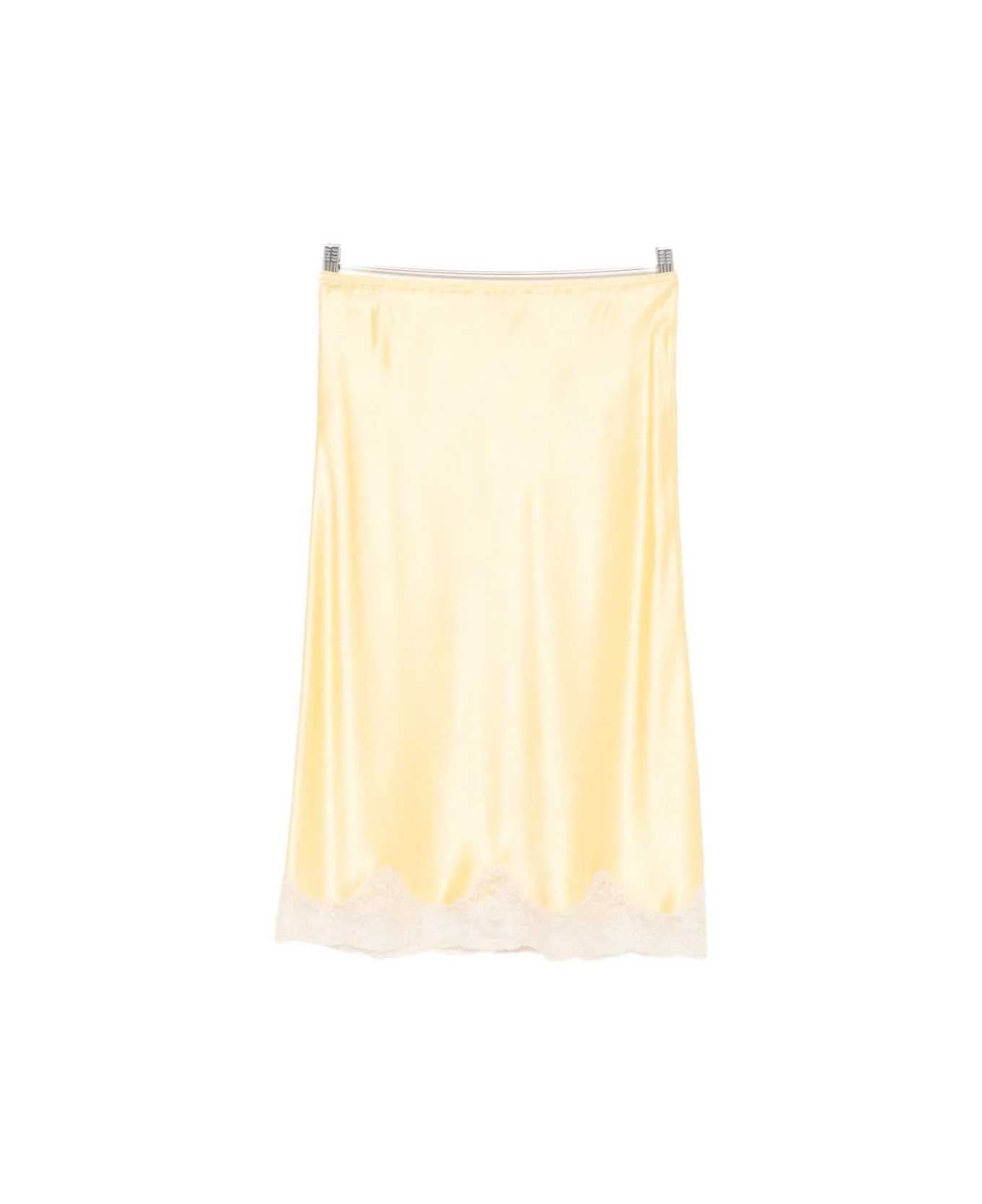 Satin Silk Midi Skirt - 1