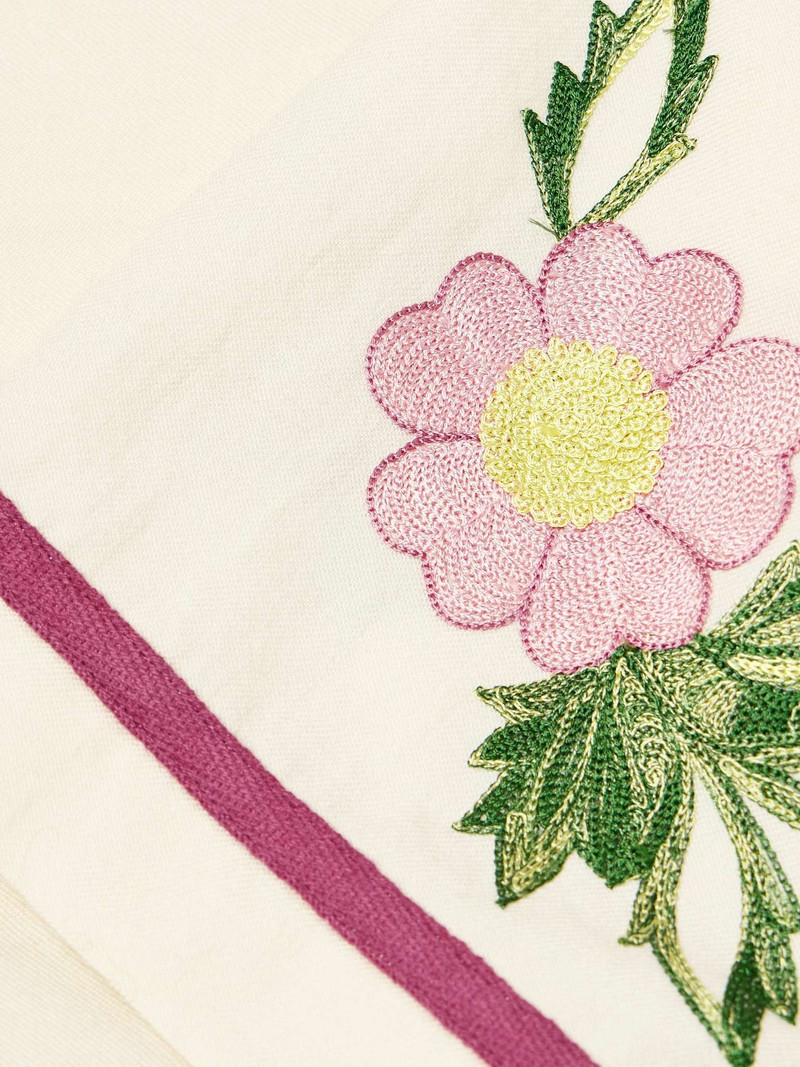 Prarie Rose Cutaway-Collar Embroidered Wool-Twill Overshirt 3