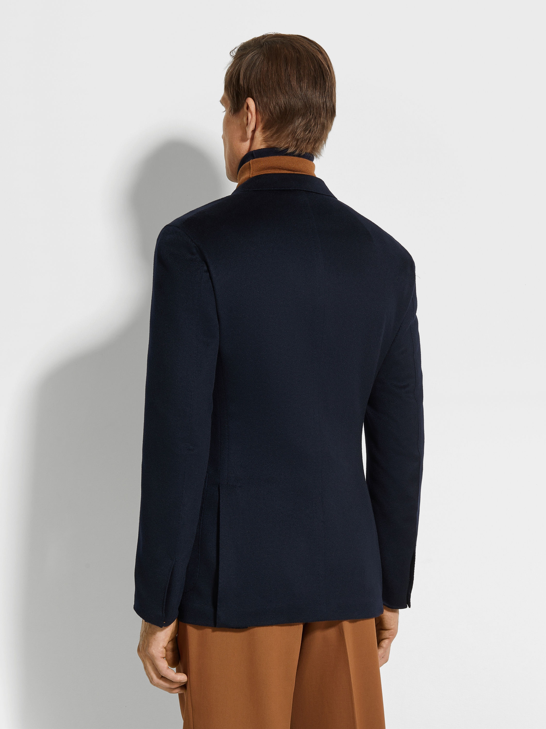 NAVY BLUE OASI CASHMERE JACKET - 5