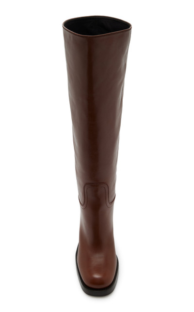 Prada Leather Knee Boots brown outlook