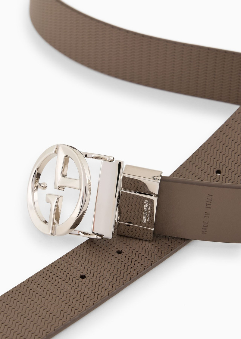 GIORGIO ARMANI Printed leather belt with logo outlook