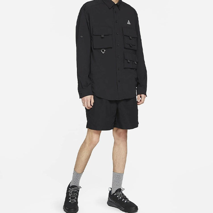 Nike ACG Casual Sports Woven Breathable Cargo Shorts Black CZ6705-013 - 4