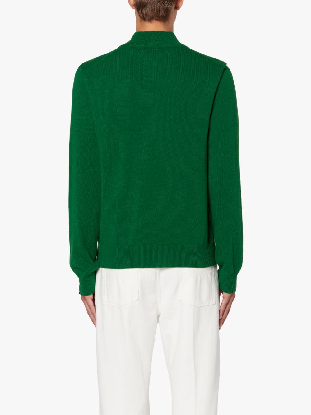 IN AND OUT GREEN WOOL SWEATER | GKM-203 - 4