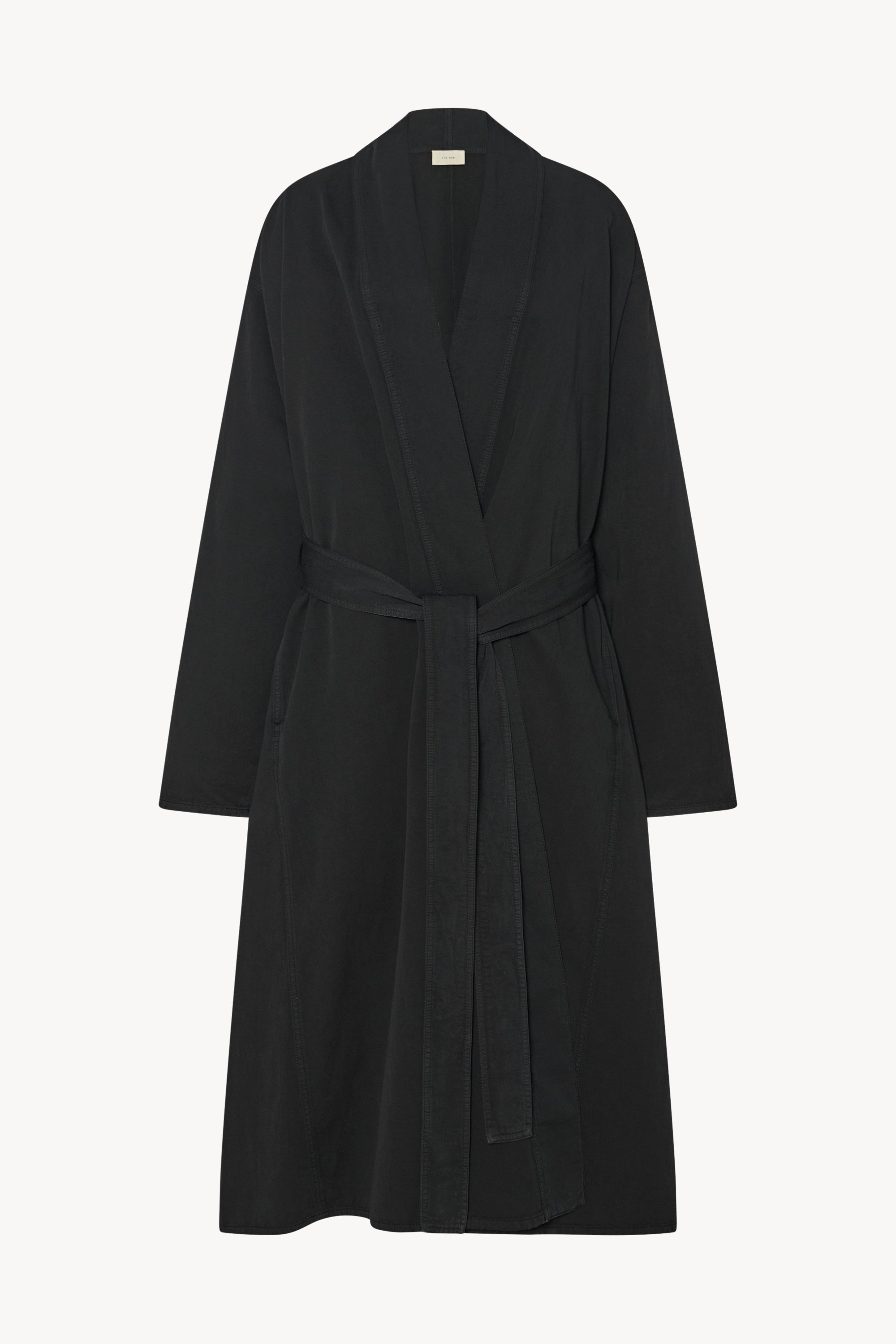 アウターその他 THE ROW Black RIMBAUD Linen Wrap Coat 7340W2459 BLK Black Rimbaud belted cotton and linen-blend twill coat | THE