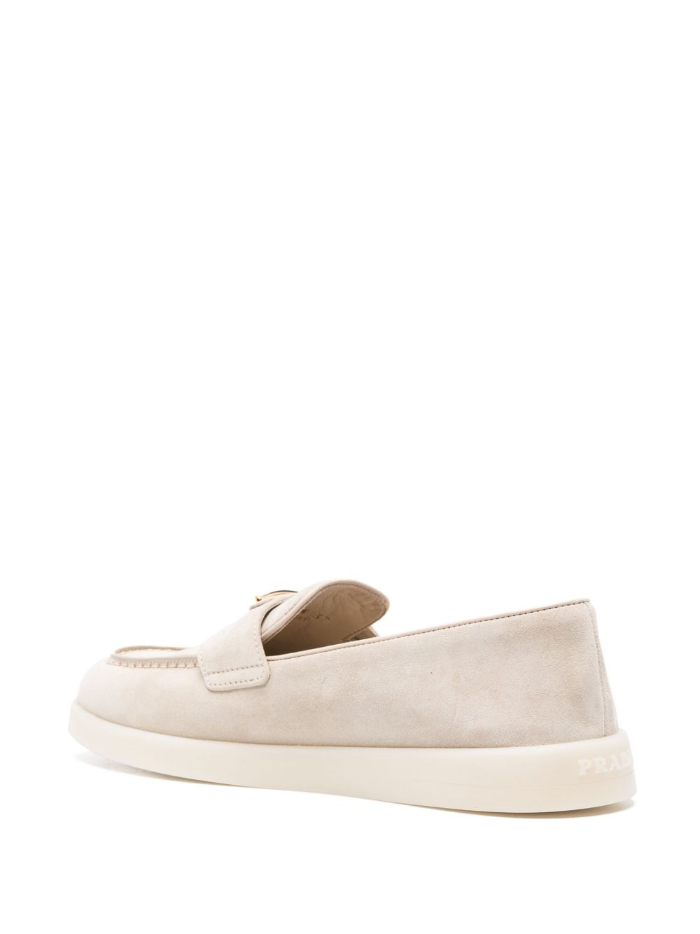 triangle-logo suede loafers - 3