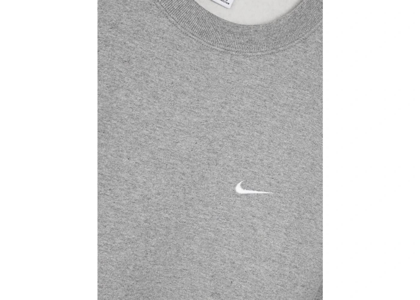 Nike Solo Swoosh Fleece Crewneck Dark Grey Heather/White - 3