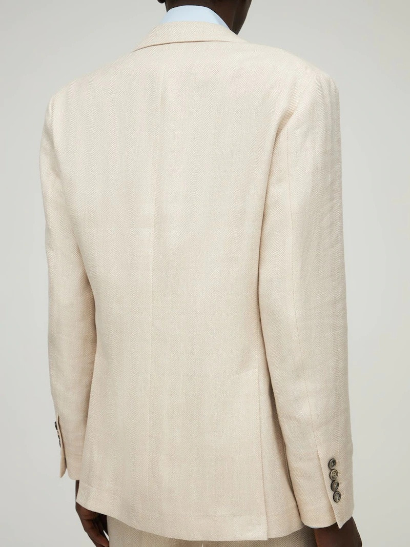 DOUBLE BREAST LINEN BLEND SUIT 3