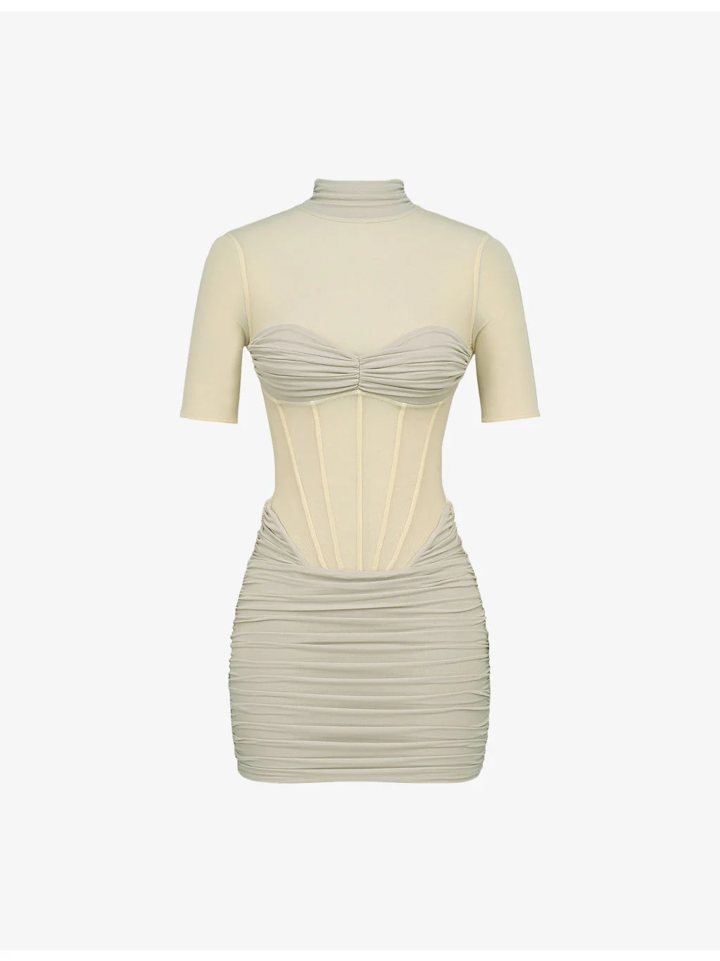 Sorrel Semi-Sheer Stretch-Mesh Mini Dress - 1