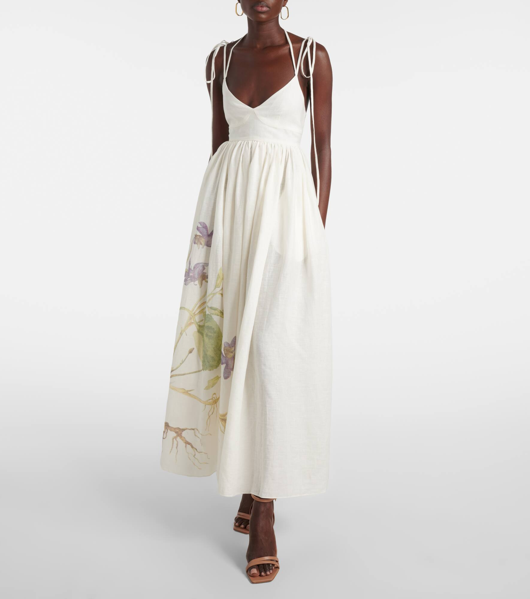 Floral linen maxi dress - 2