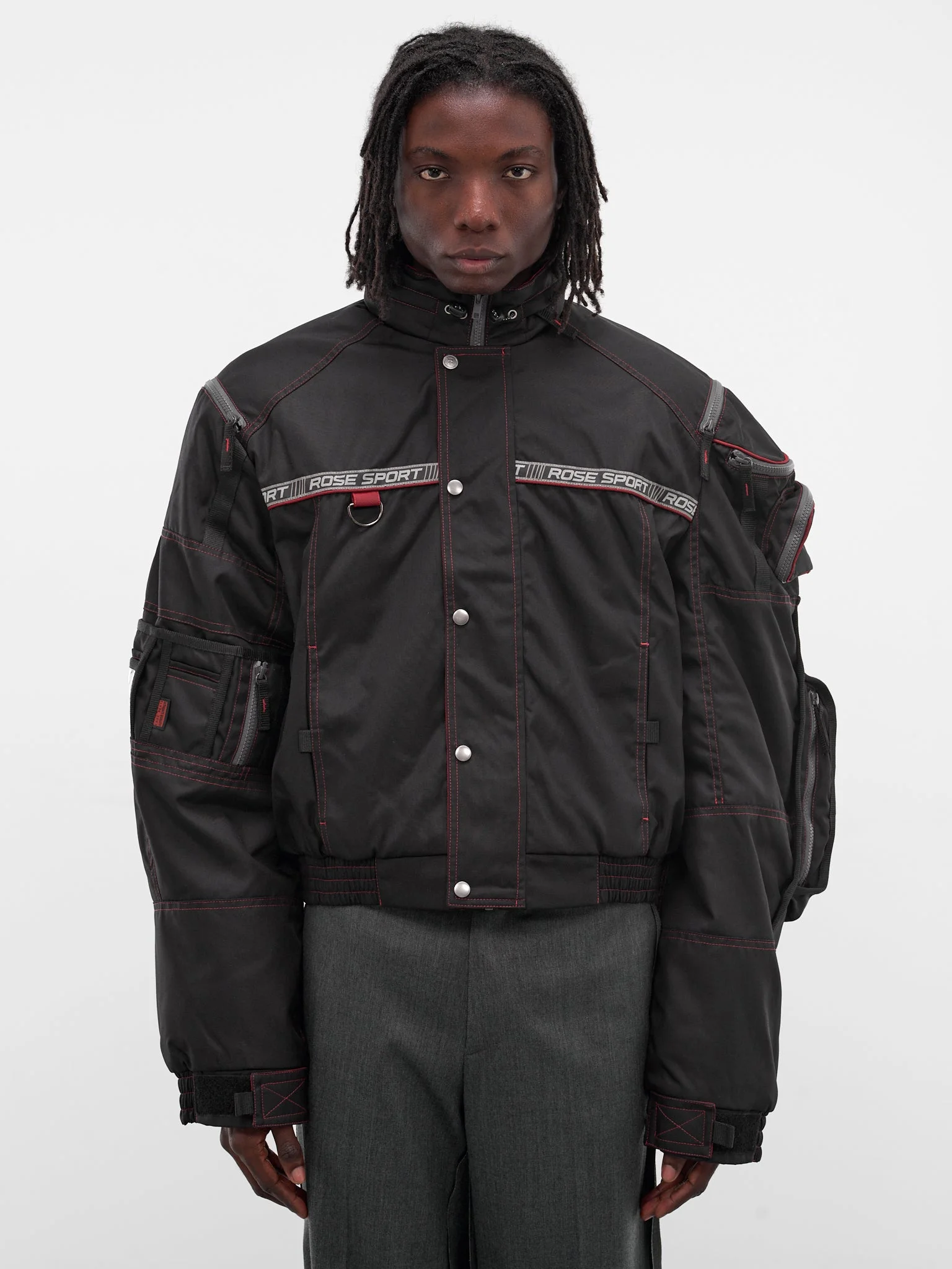 Black Nylon Bumbag Parka Jacket - 1