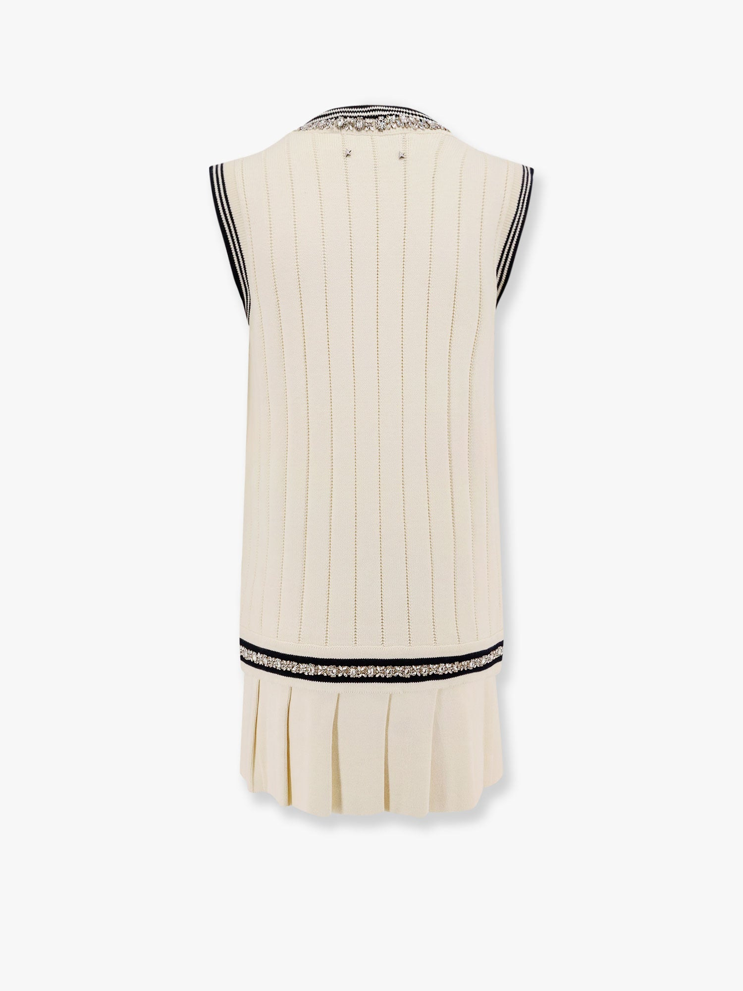 Organic Cotton Dress With Crystals Embellishment - 2