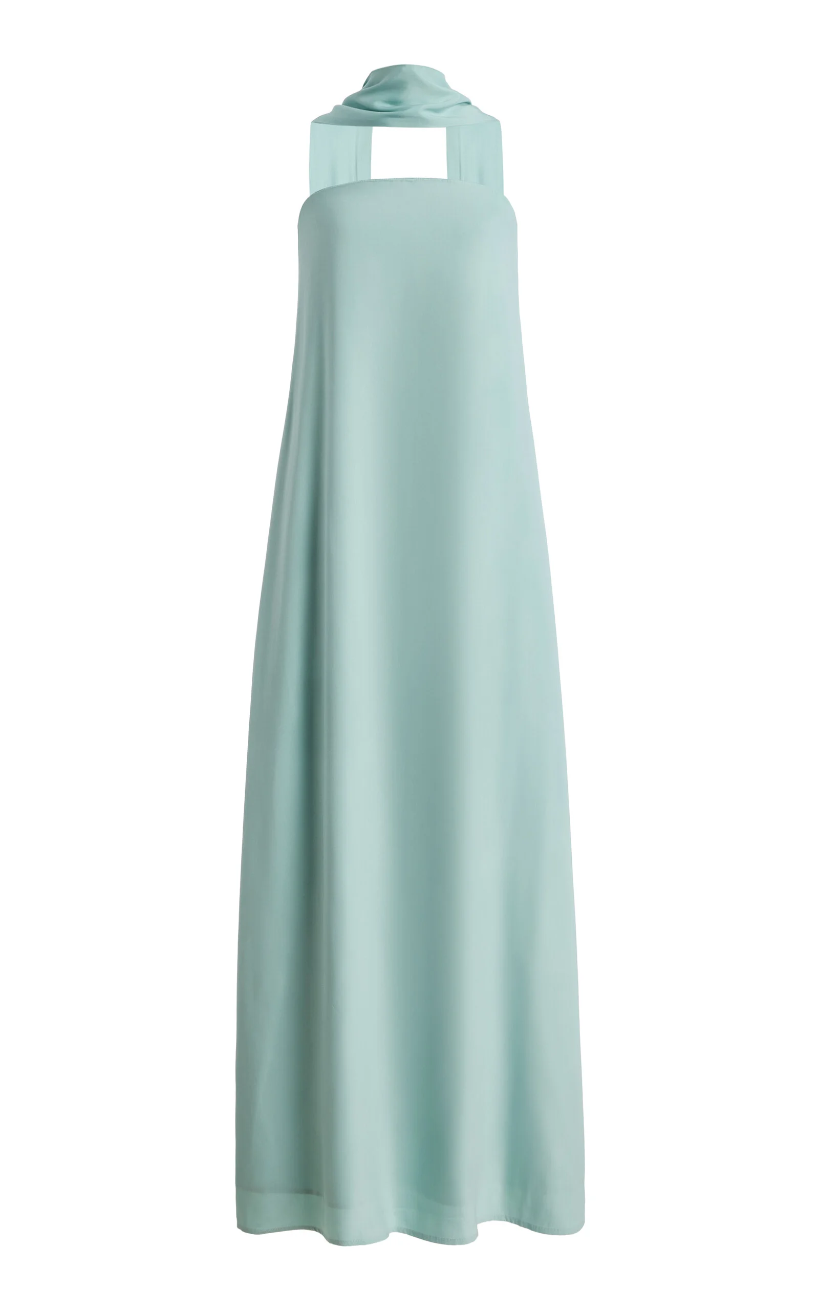 Exclusive Bia Strapless Satin Maxi Dress blue - 1