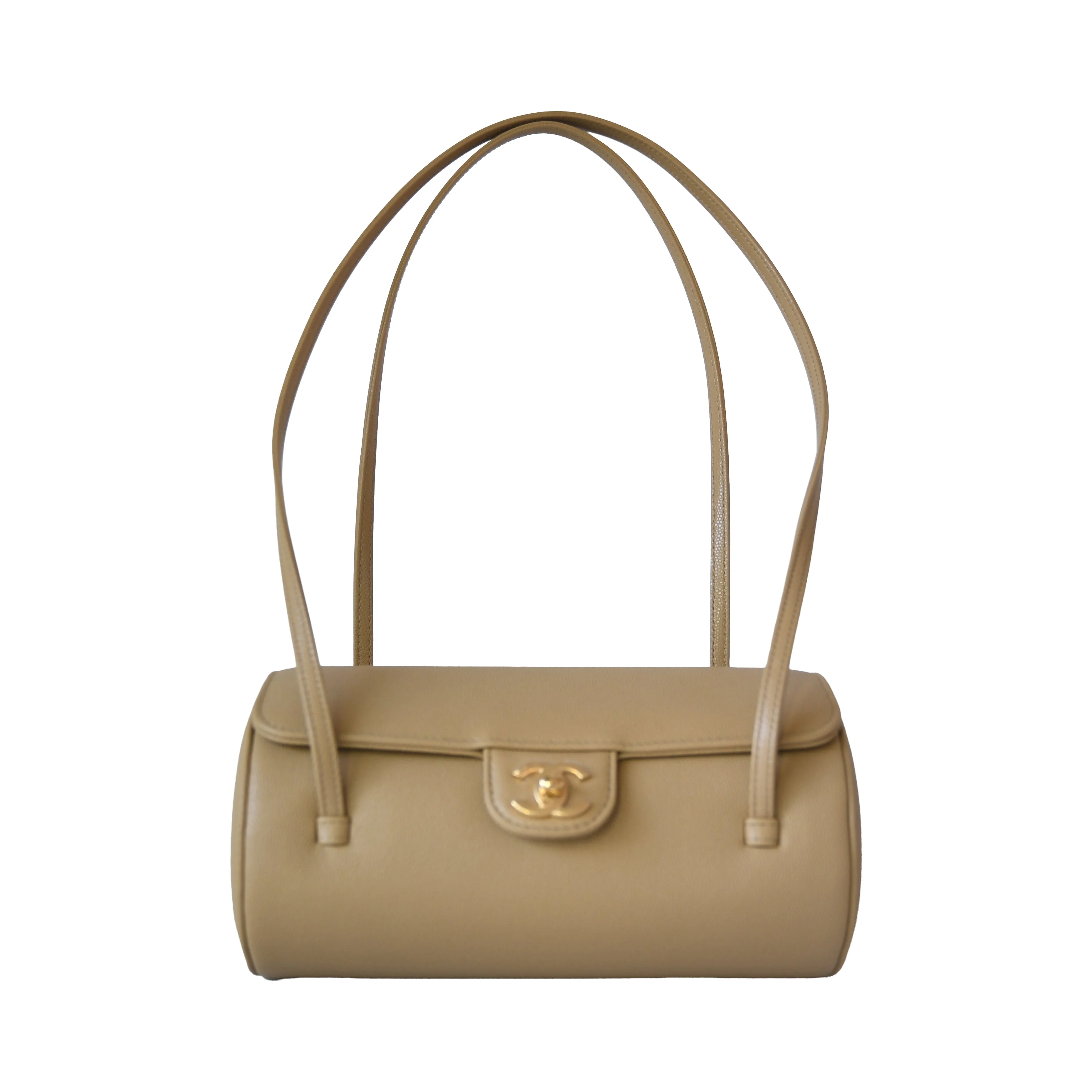 Chanel Preppy Coco Small Bowling Bag Beige - 1