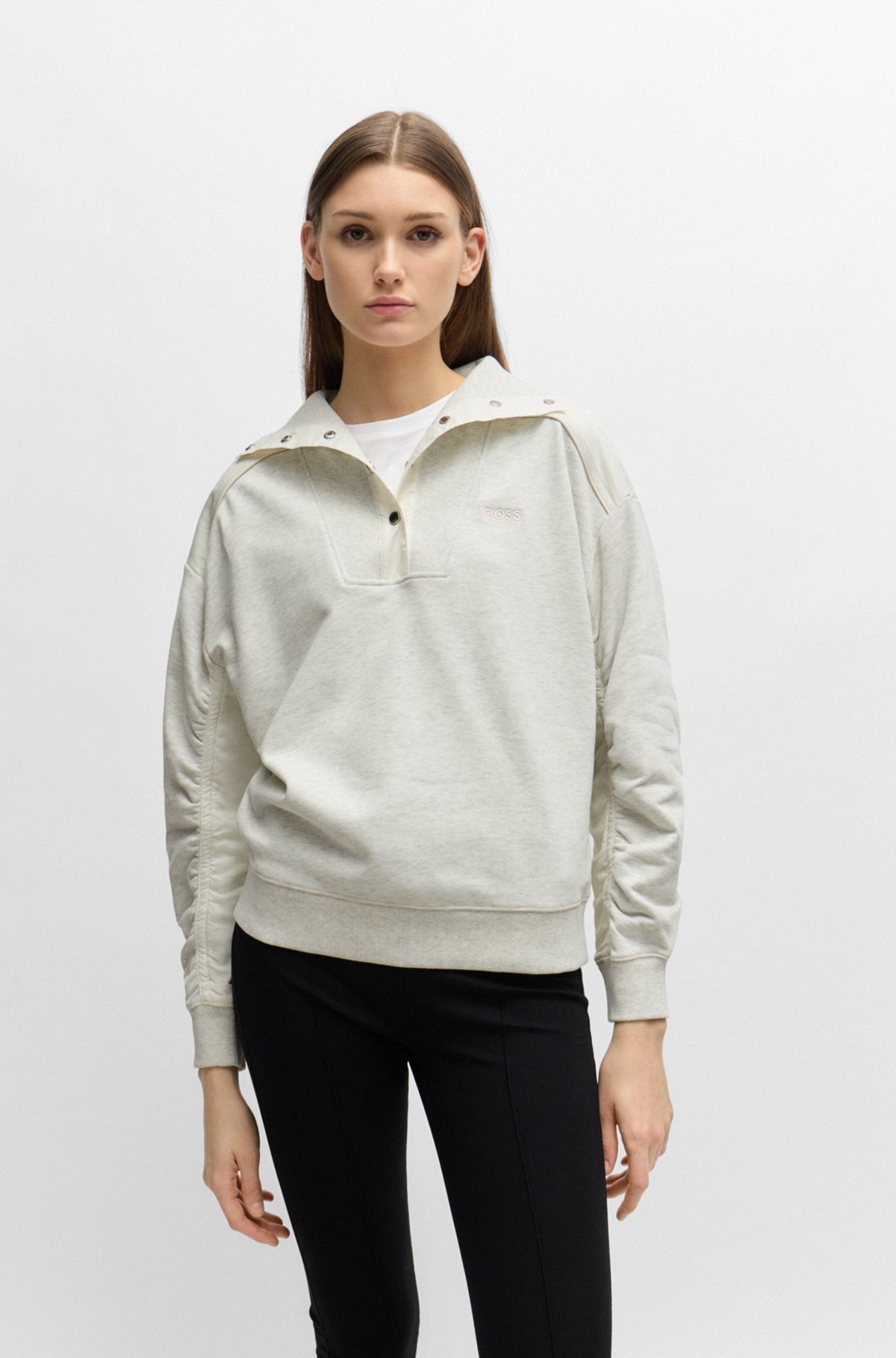 REGULAR-FIT HYBRID SWEATSHIRT WITH METALLIC TRIMS - 2