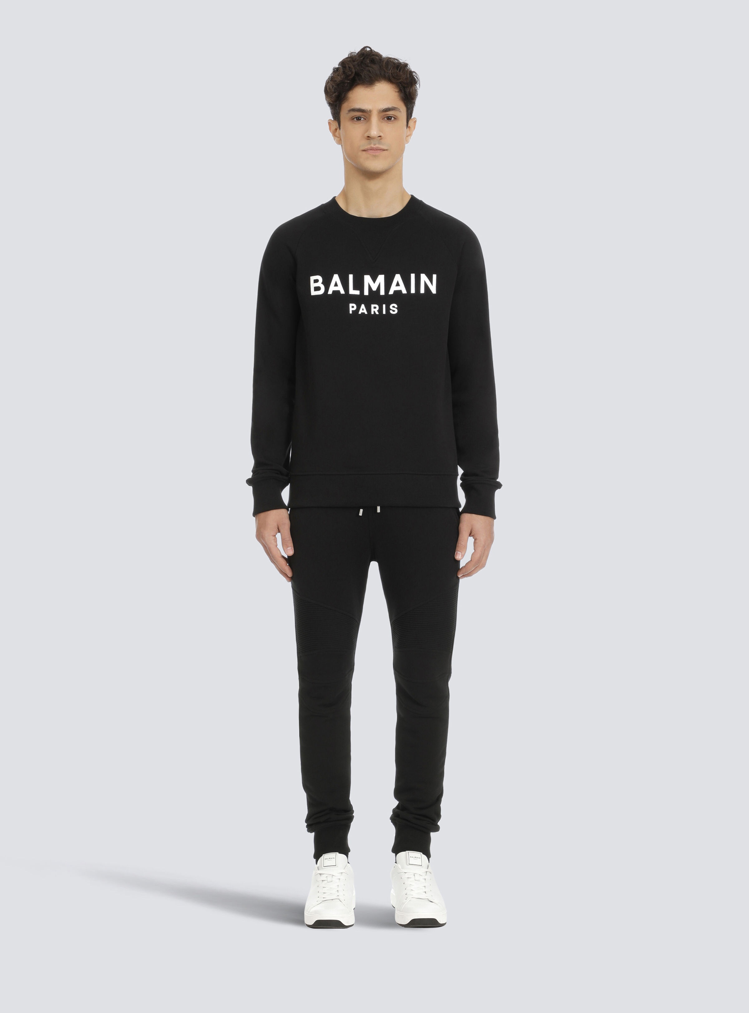 Sweatshirt in eco-responsible cotton with Balmain metallic logo print - 4