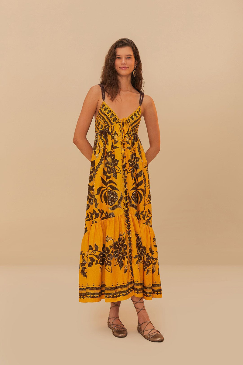 Yellow Golden Oasis Lenzing™ Ecovero™ Euroflax™ Maxi Dress 1