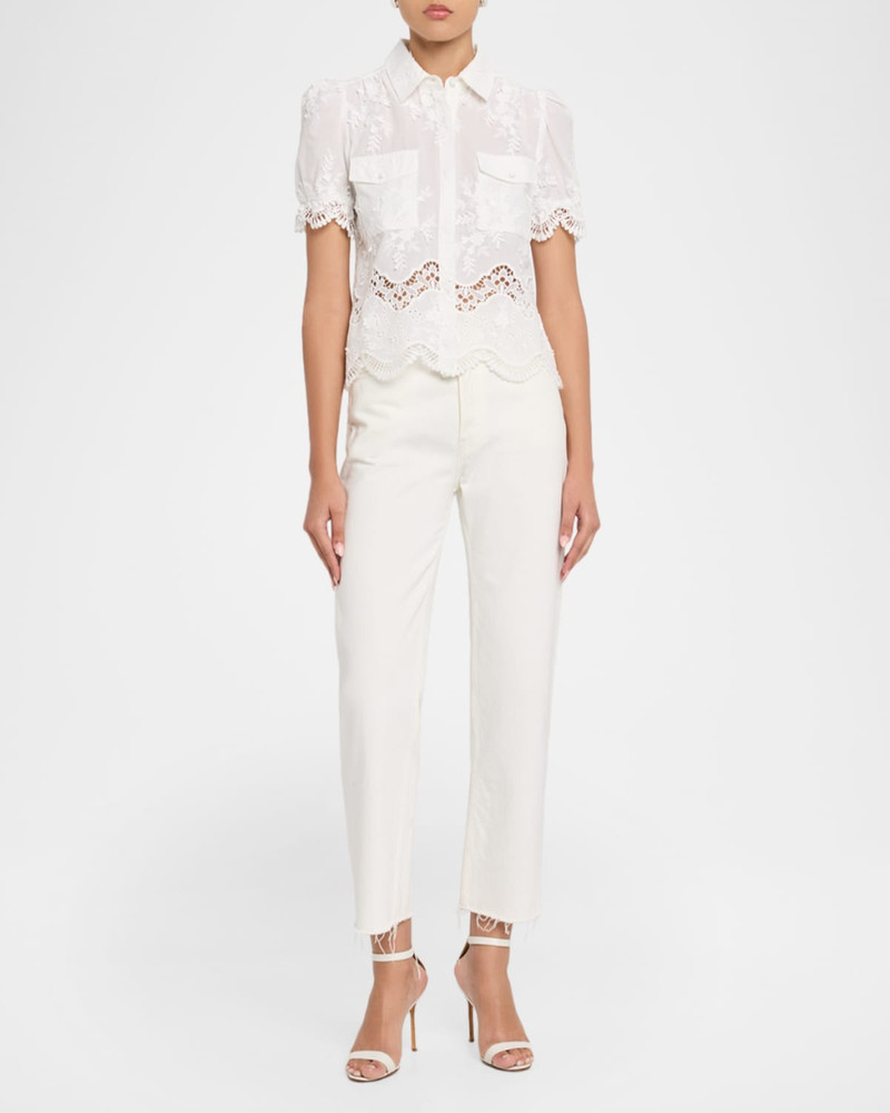GENERATION LOVE Mina 3D Floral Cotton-Voile Shirt outlook