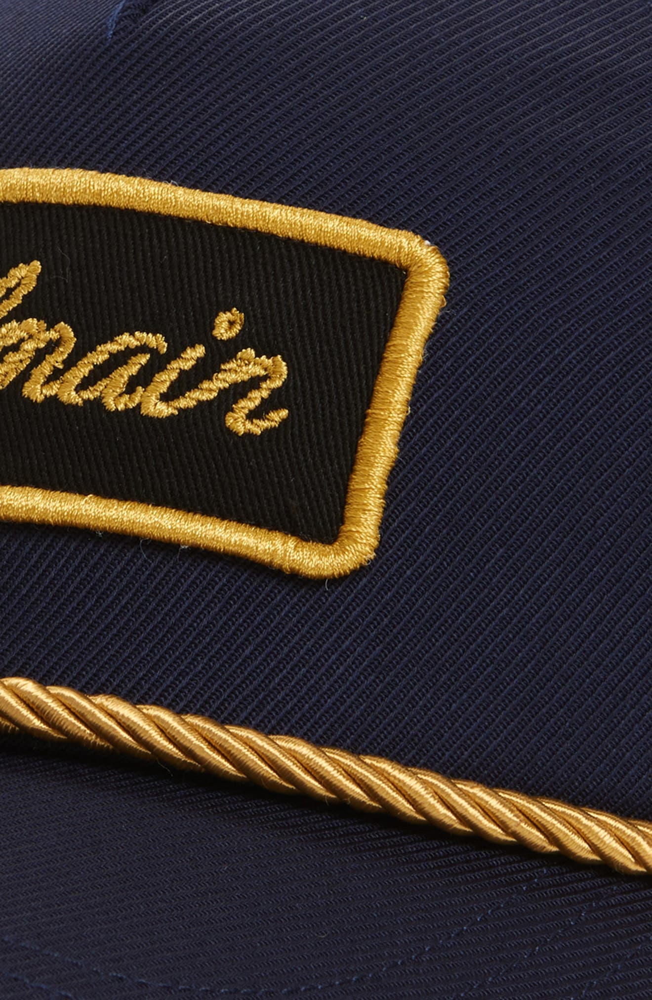 Balmain Signature Embroidered Patch Adjustable Baseball Cap in Soi Navy/Black/Gold at Nordstrom - 3