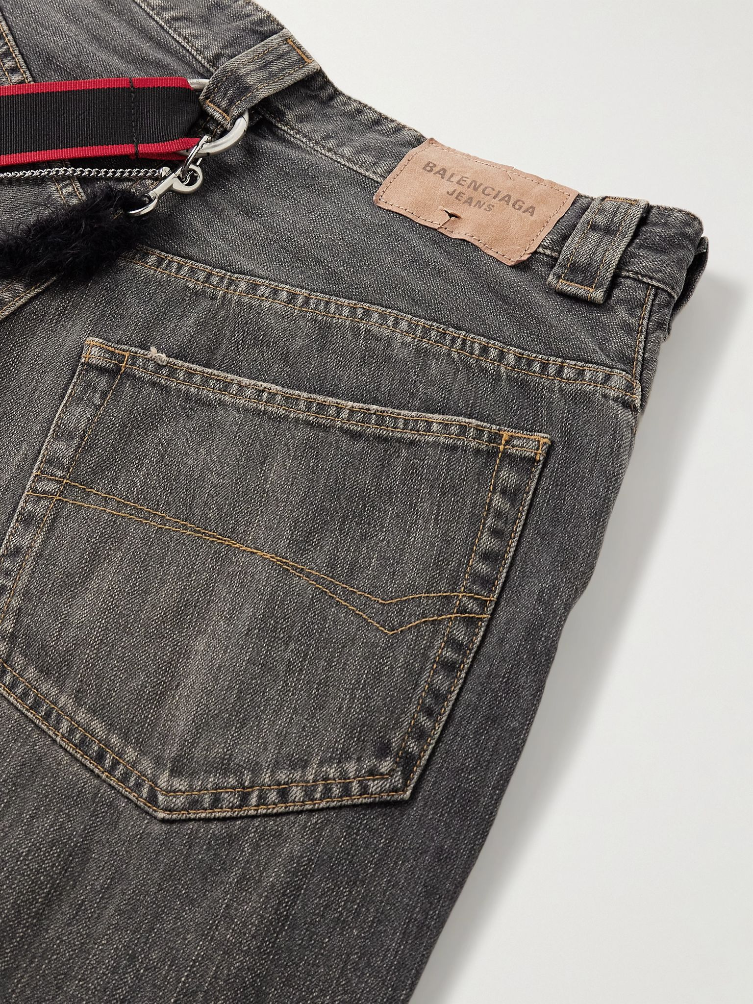 Wide-Leg Embellished Jeans Gray - 5