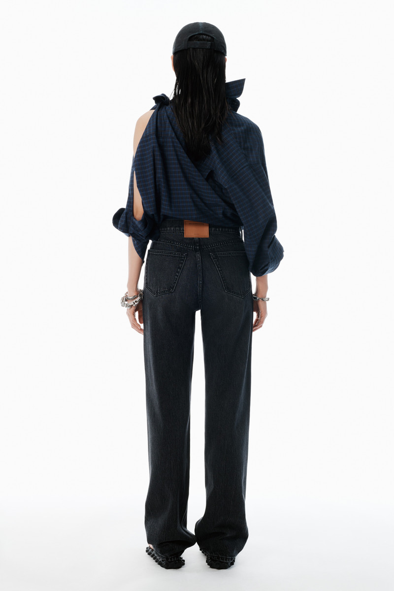 grey logo cutout mid-rise jeans 4