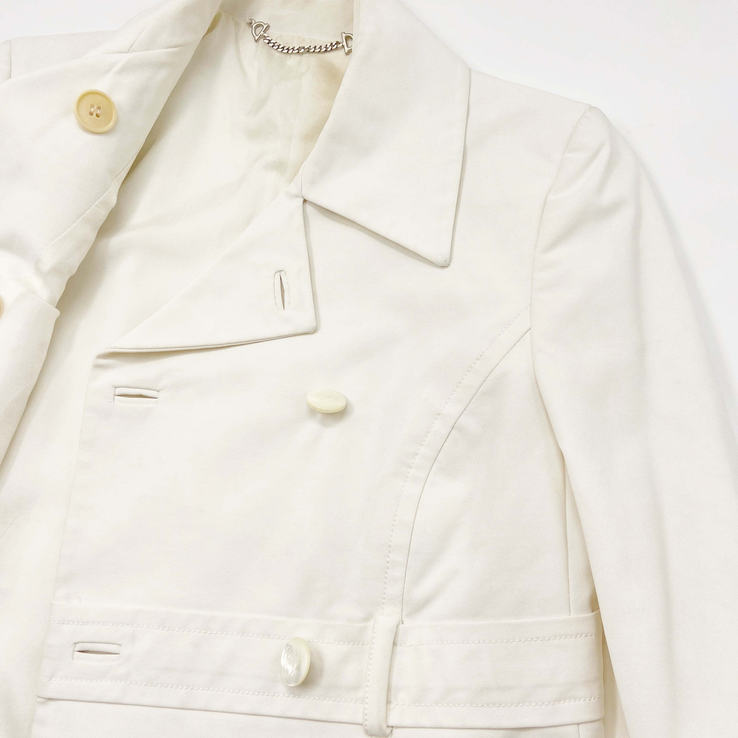Gucci Spring 1996 Tom Ford Double-Breasted White Short Coat 38 - 10
