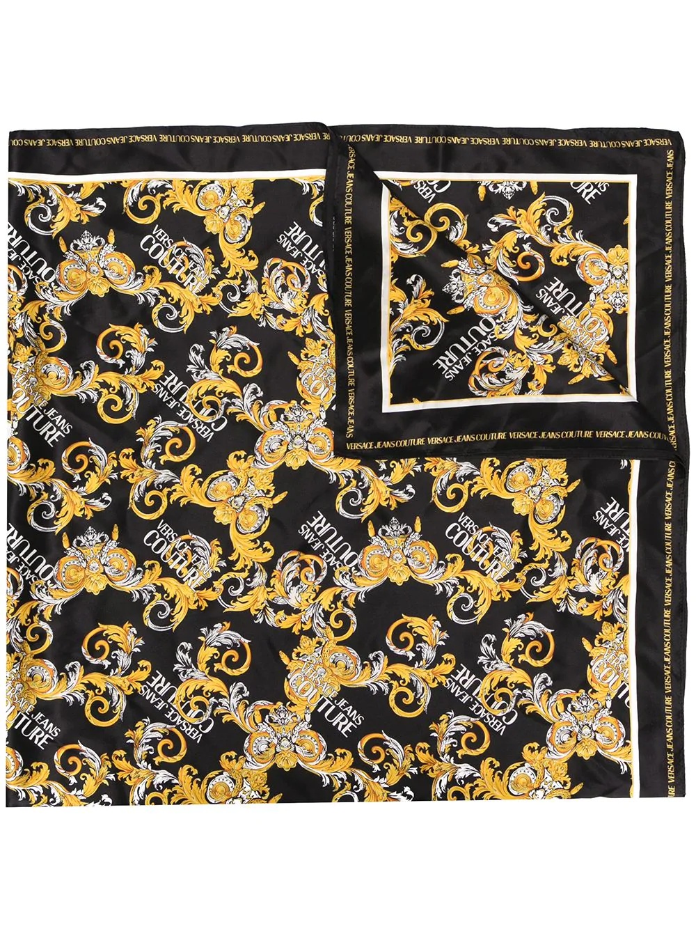 baroque-print silk scarf - 1