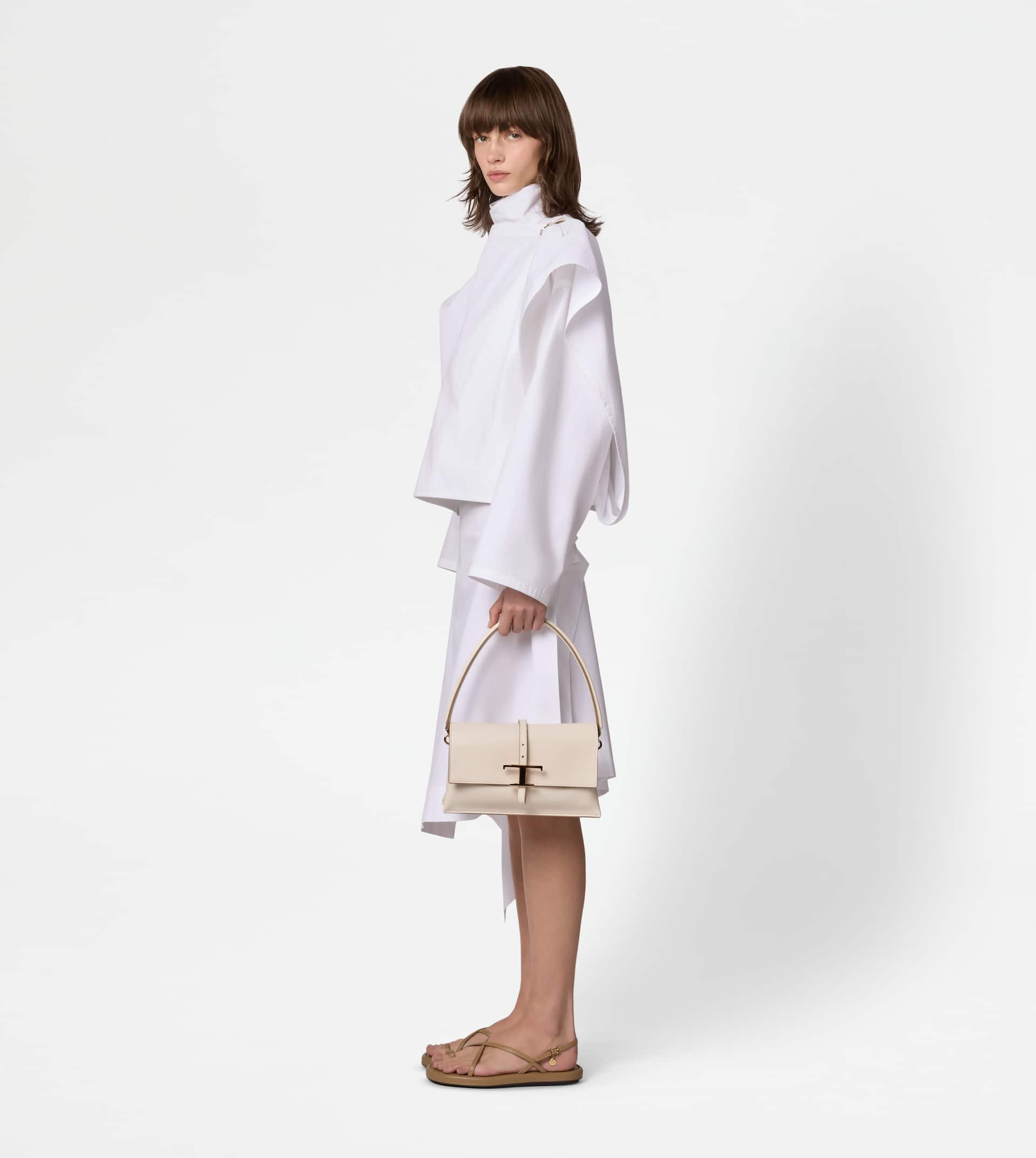T TIMELESS FLAP BAG IN LEATHER MINI - BEIGE - 8