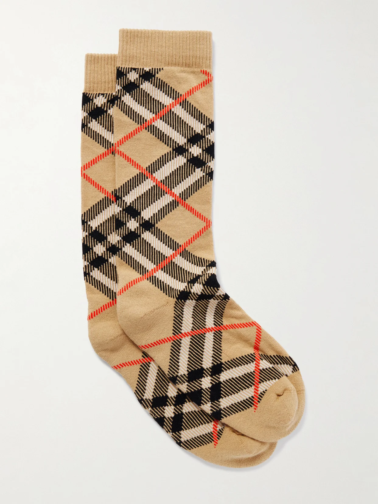 Checked Cotton-blend Socks - 1