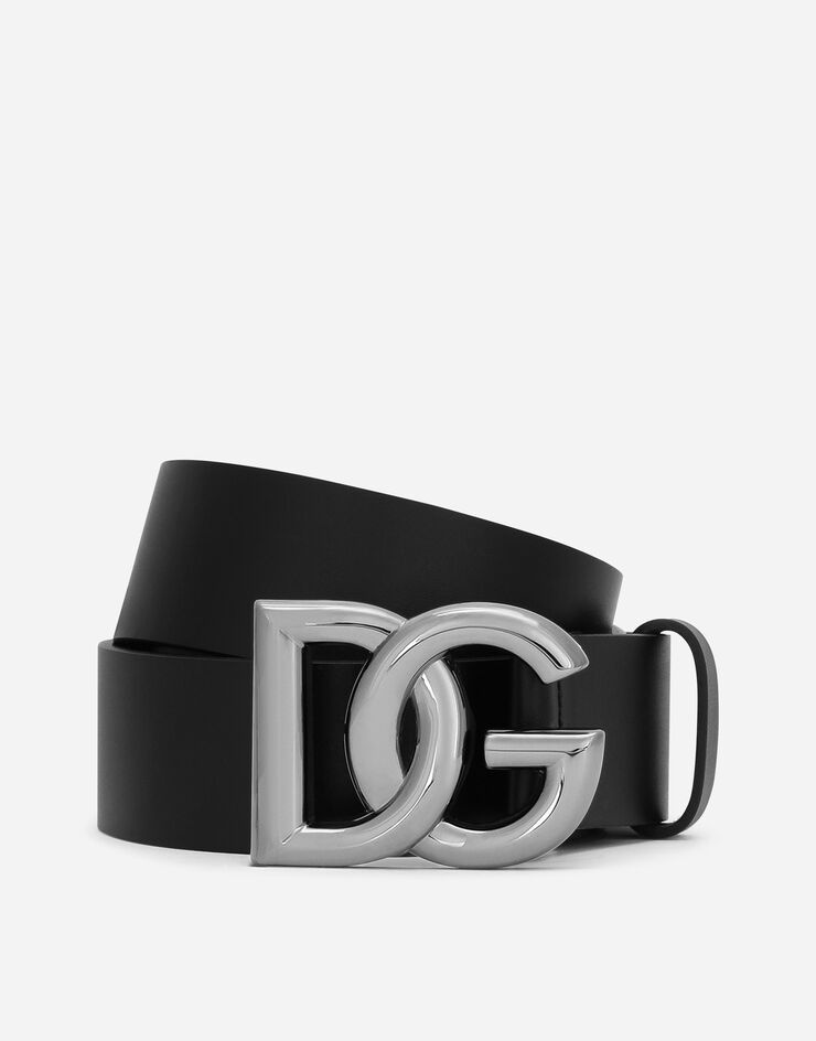 Leather belt with DG logo - 1