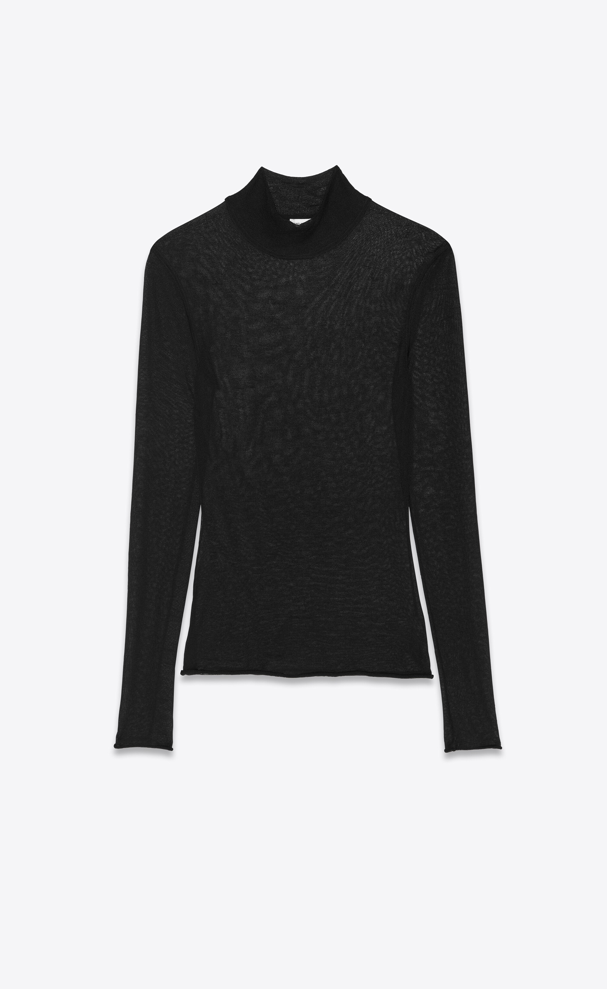 turtleneck top in sheer knit - 1