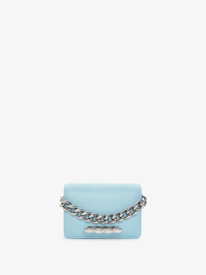 The Four Ring Mini With Chain in Pale Blue - 1