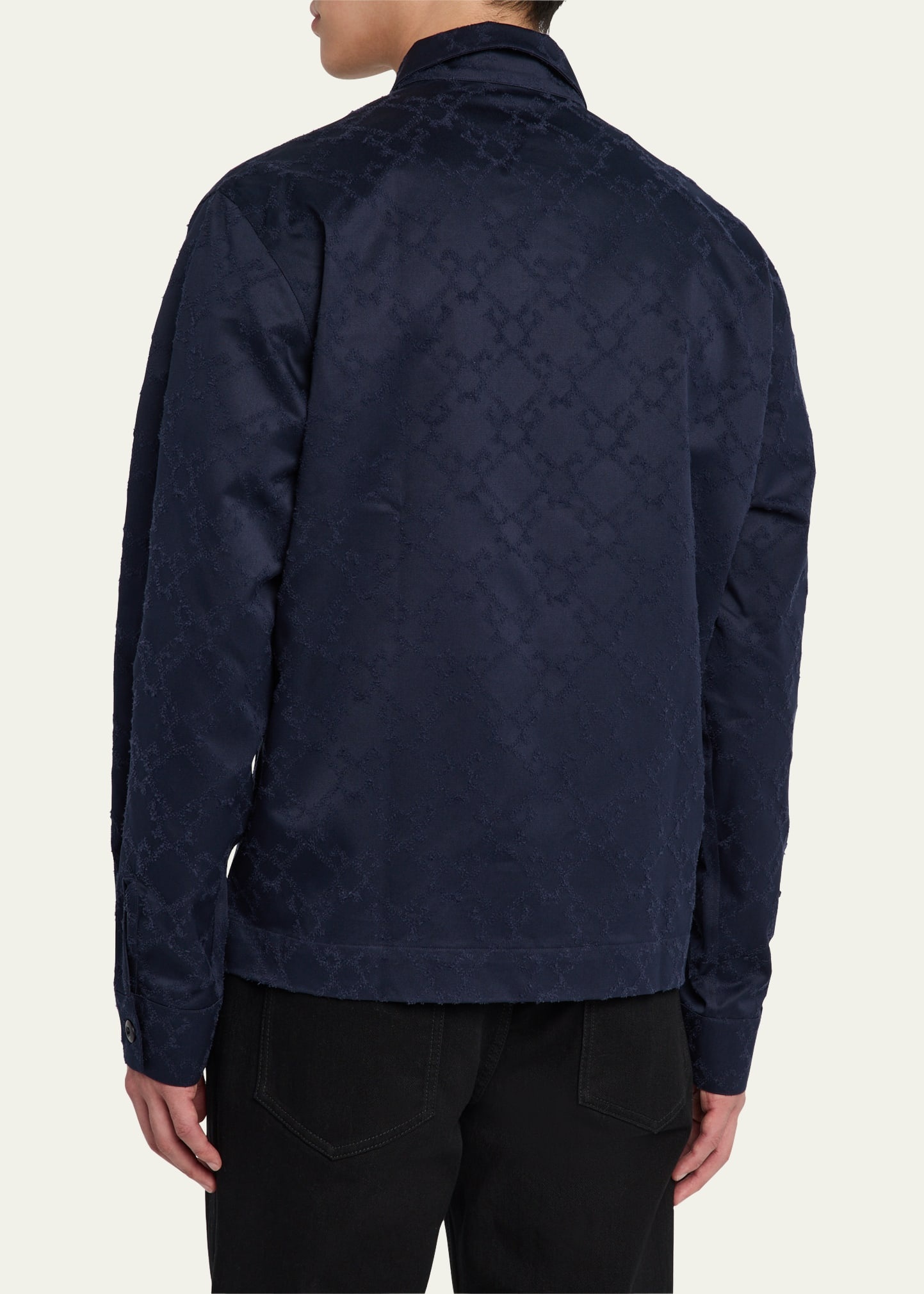 Men's Monogram Jacquard Button-Down Shirt - 3