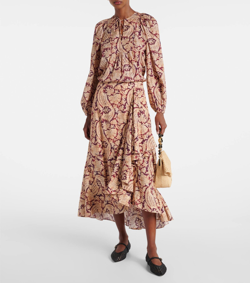 ULLA JOHNSON Sabina printed cotton-blend maxi skirt outlook