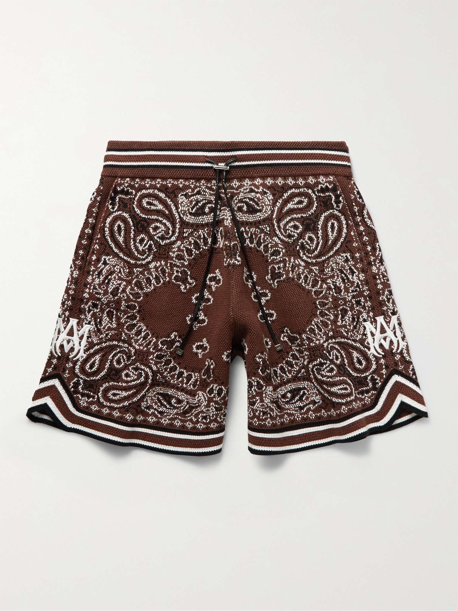 Bandana-Jacquard Cotton and Cashmere-Blend Drawstring Shorts - 1