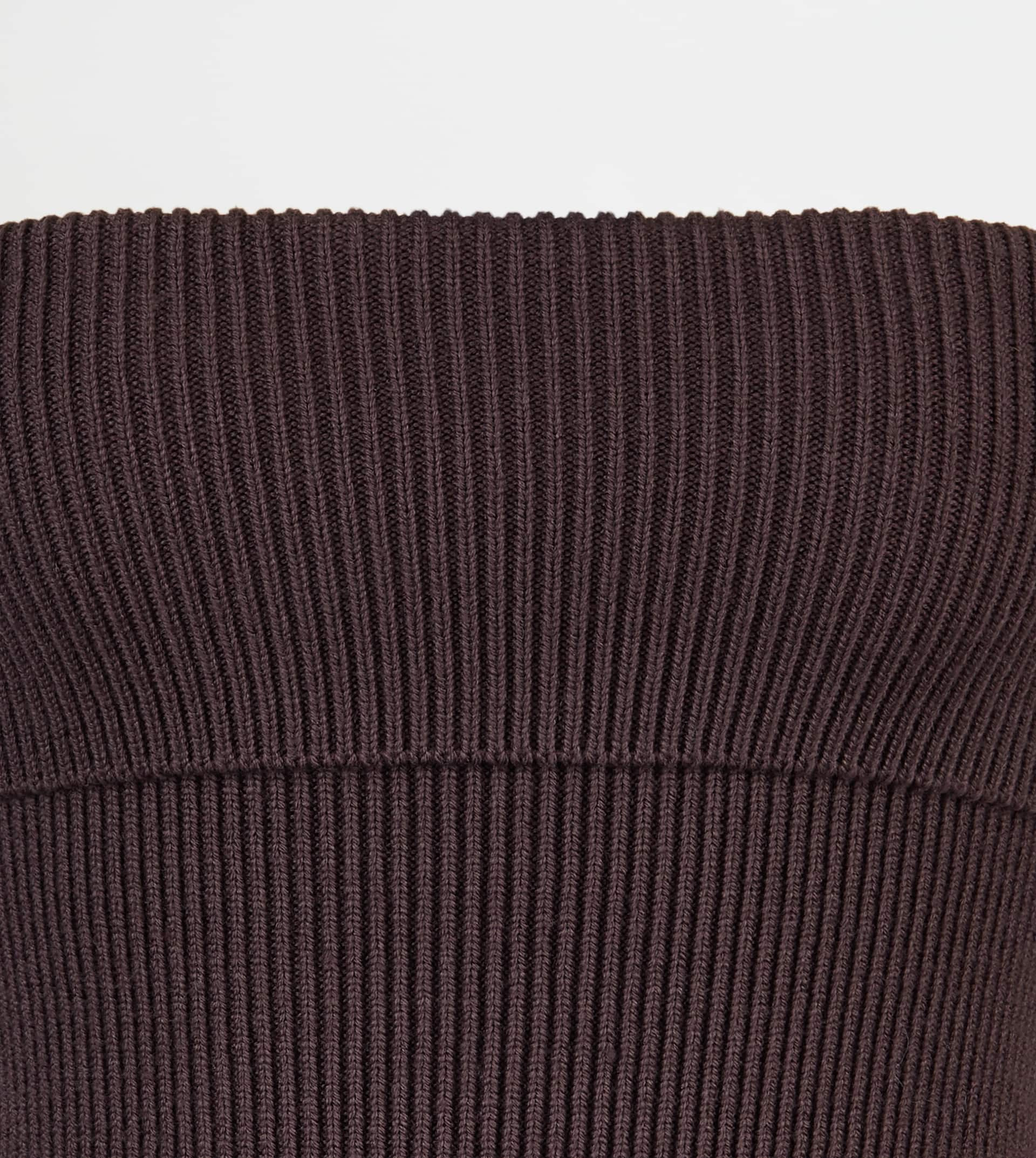 DRESS IN WOOL AND LEATHER - BURGUNDY - 8