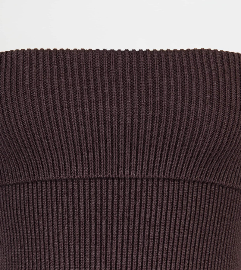 DRESS IN WOOL AND LEATHER - BURGUNDY 8