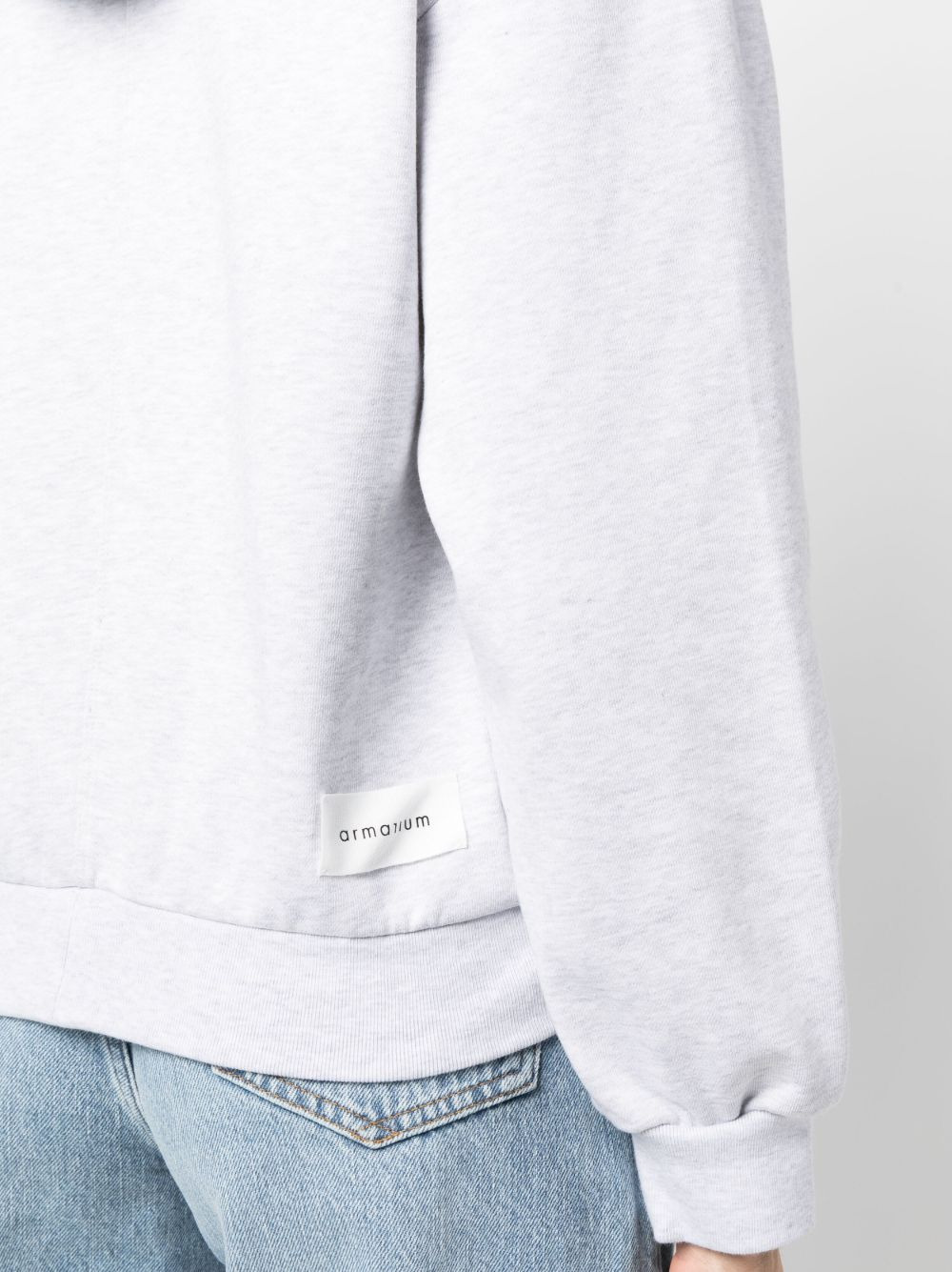 logo-patch cotton hoodie - 5