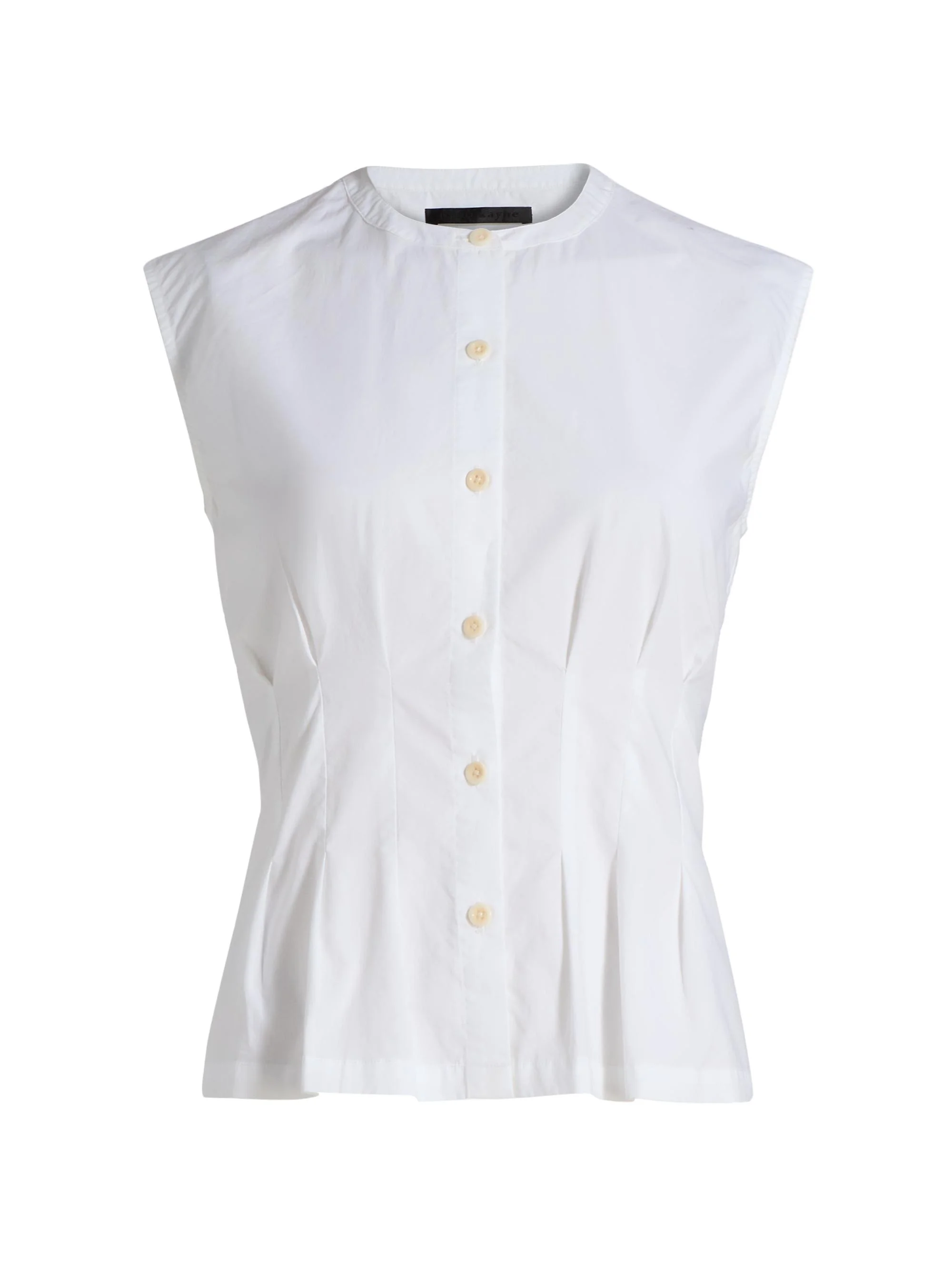 Women's Lara Pleated Cotton Poplin Top - White - 1