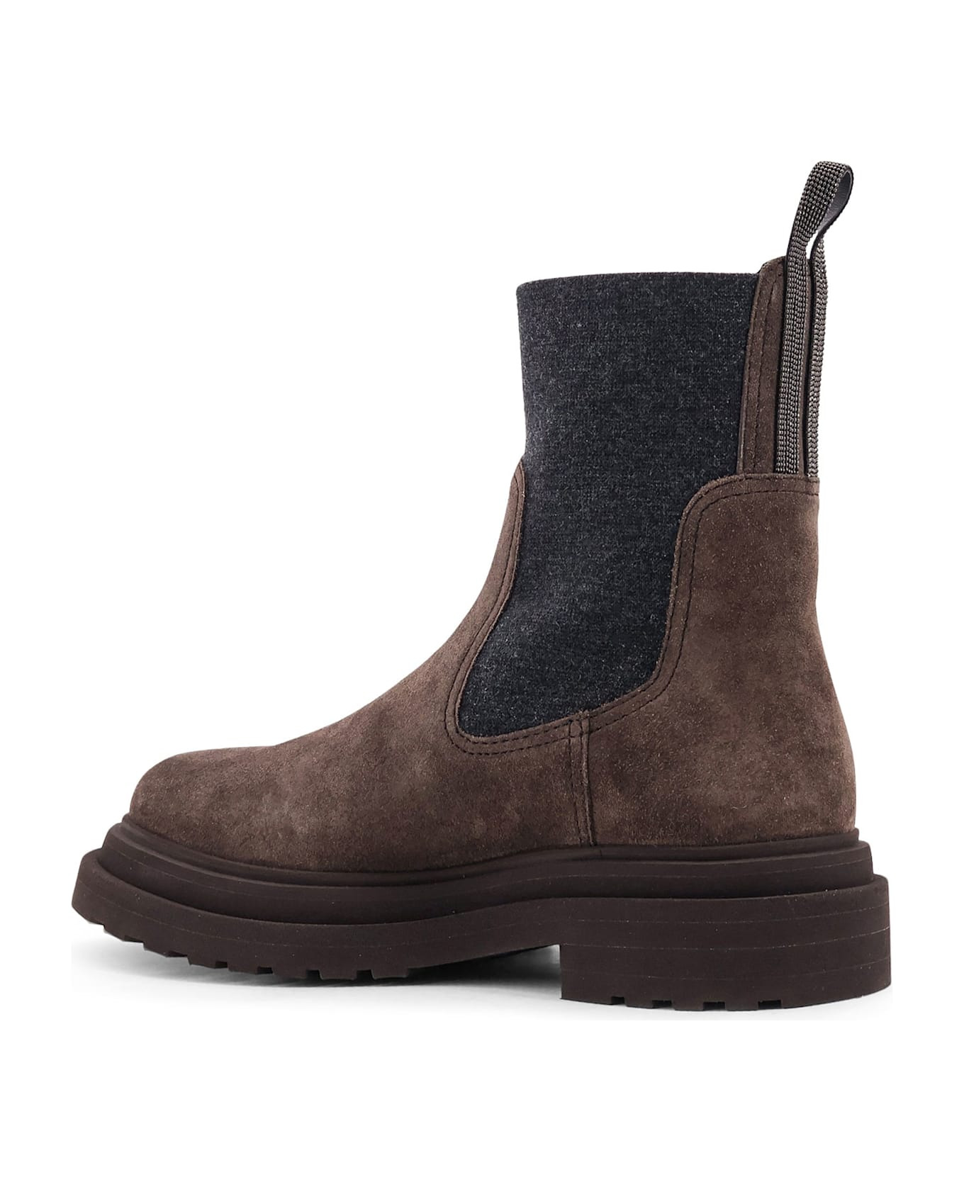 Suede Ankle Boots With Monili Detail - 3