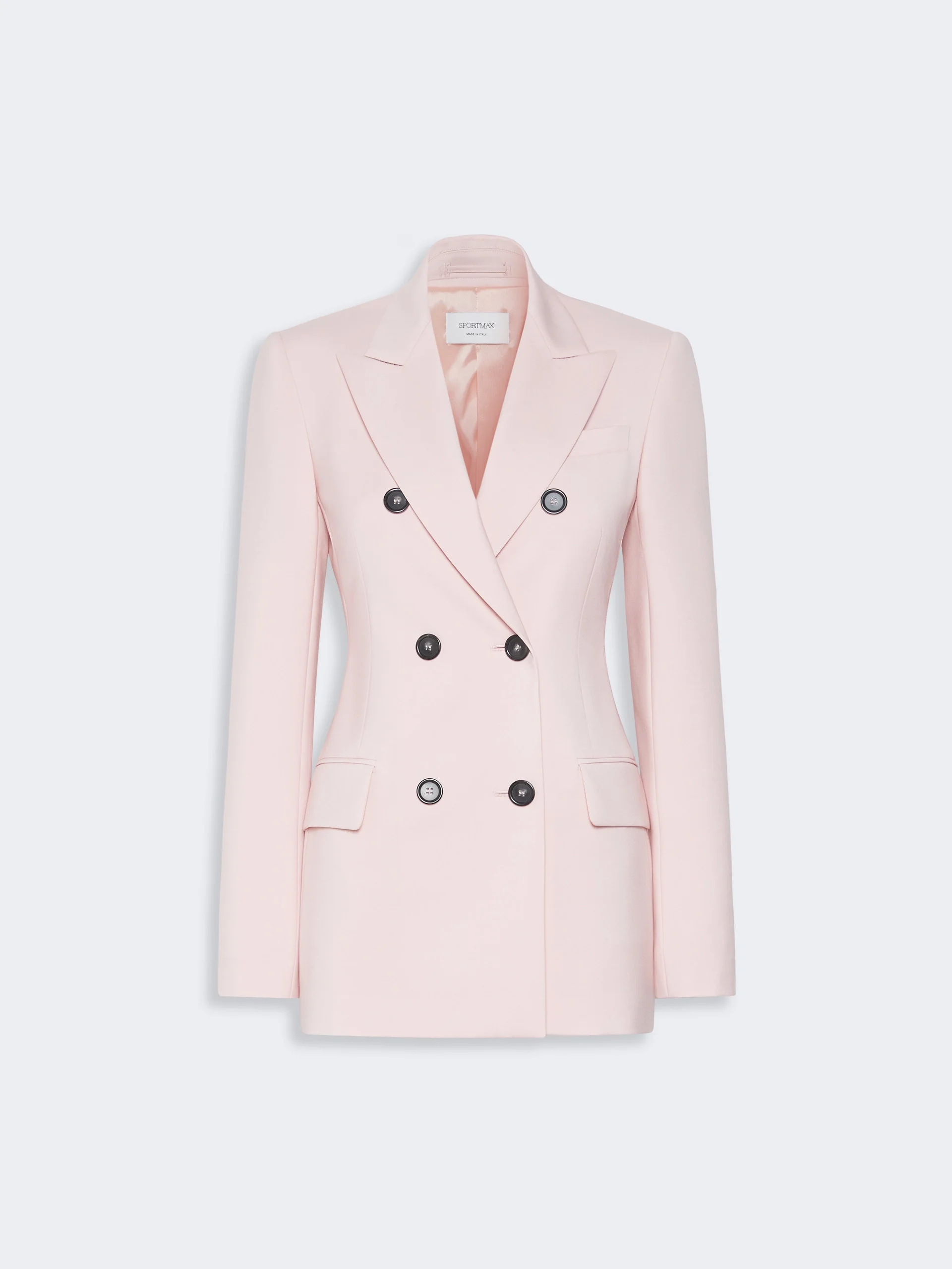 ADAMO Double-breasted natural stretch wool blazer - ANTIQUE ROSE - 1