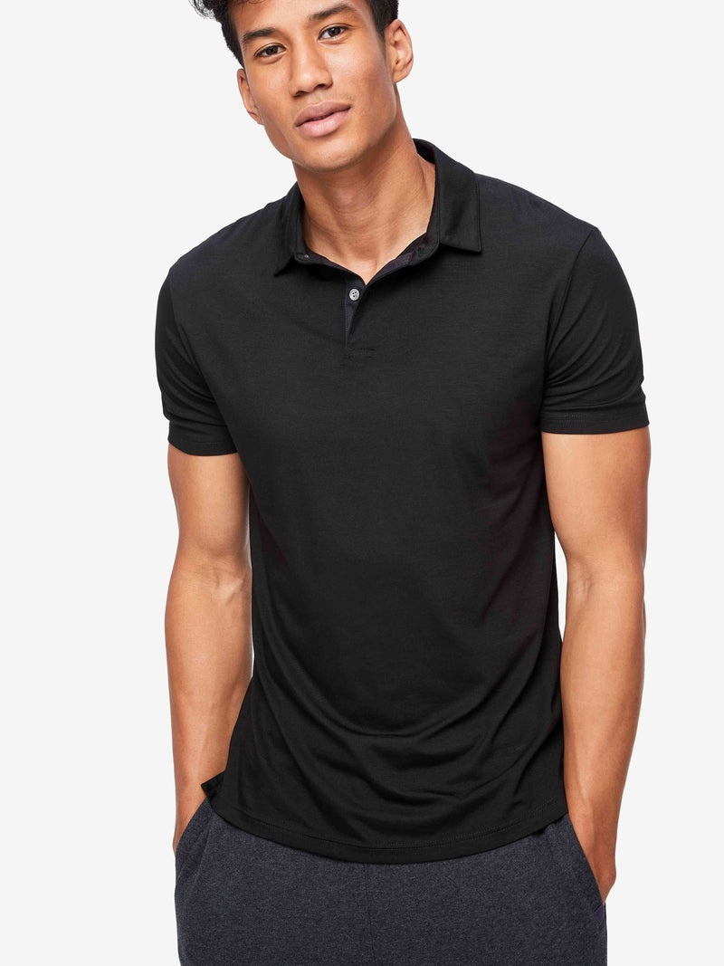 Men's Polo Shirt Basel Micro Modal Stretch Black - 2