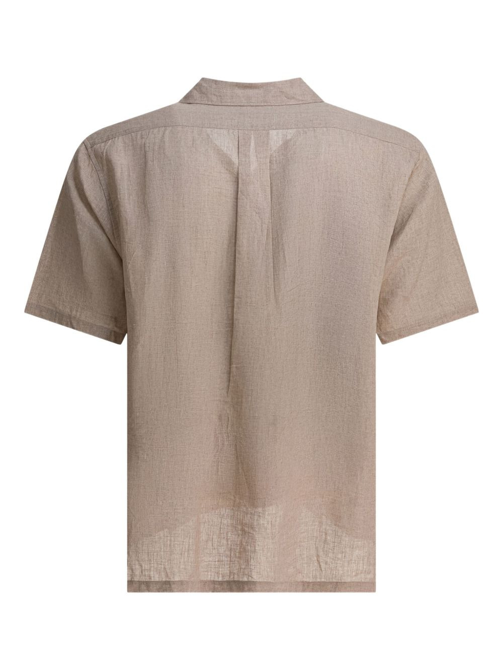 revere-collar linen shirt - 2