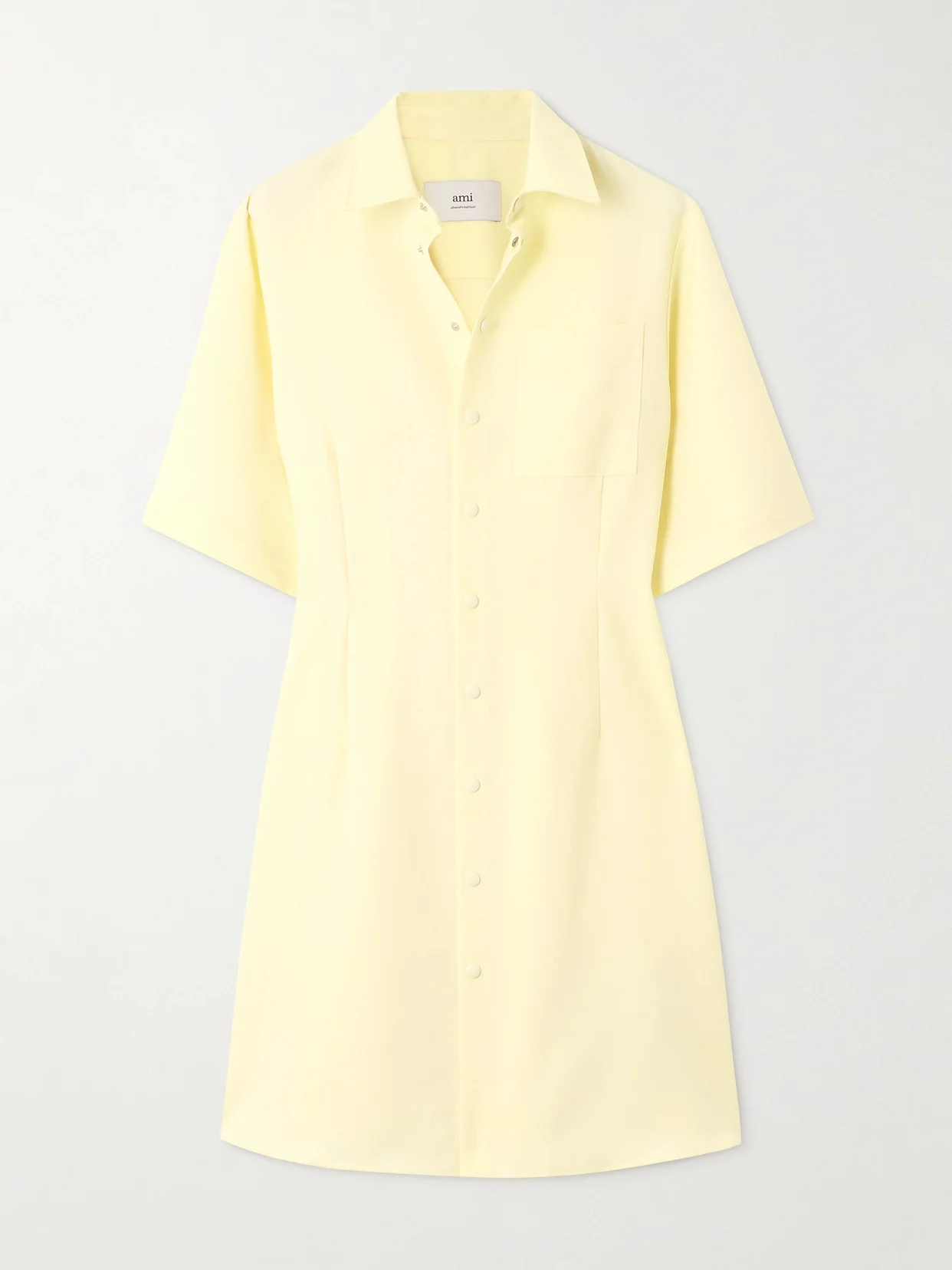 Grain De Poudre Wool Mini Shirt Dress - 1