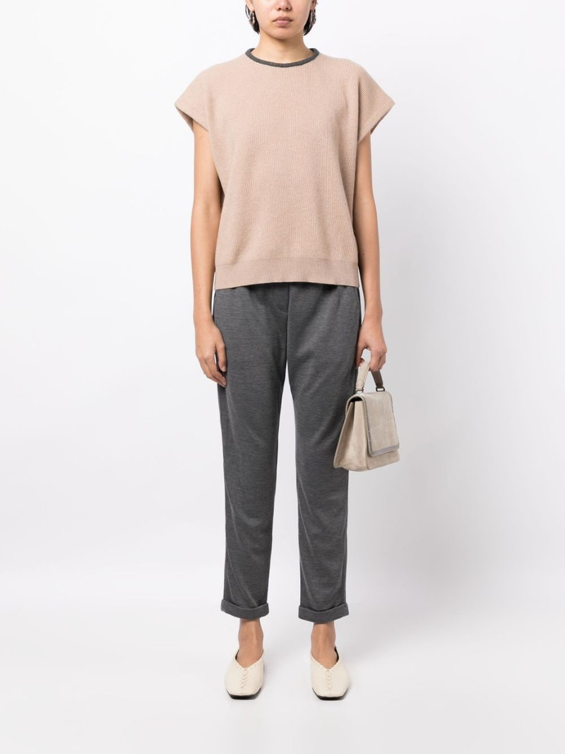 Brunello Cucinelli fleece elastic-waist track-trousers outlook